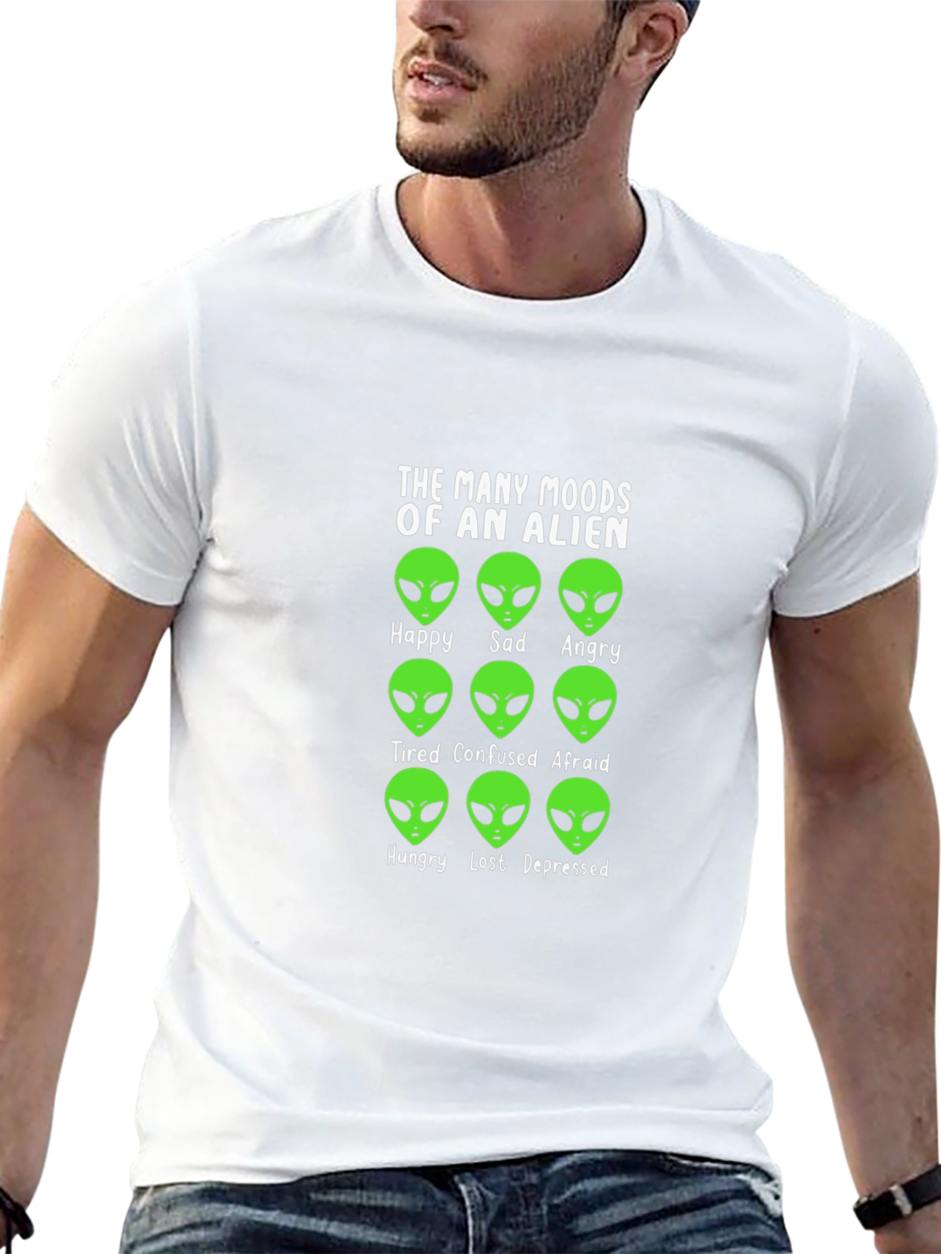 Alien Moods Graphic Tee - Funny Space T-Shirt