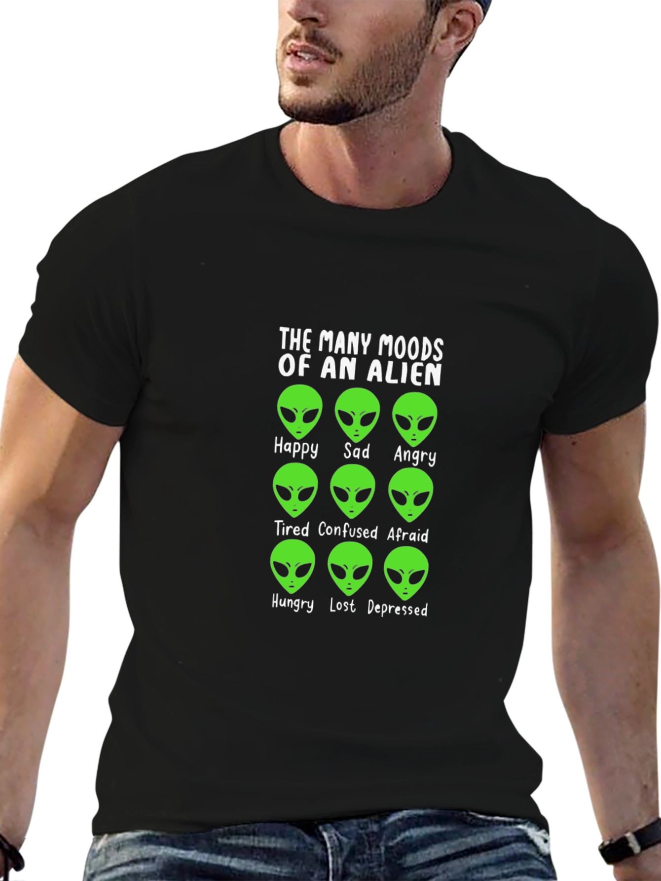 Alien Moods Graphic Tee - Funny Space T-Shirt