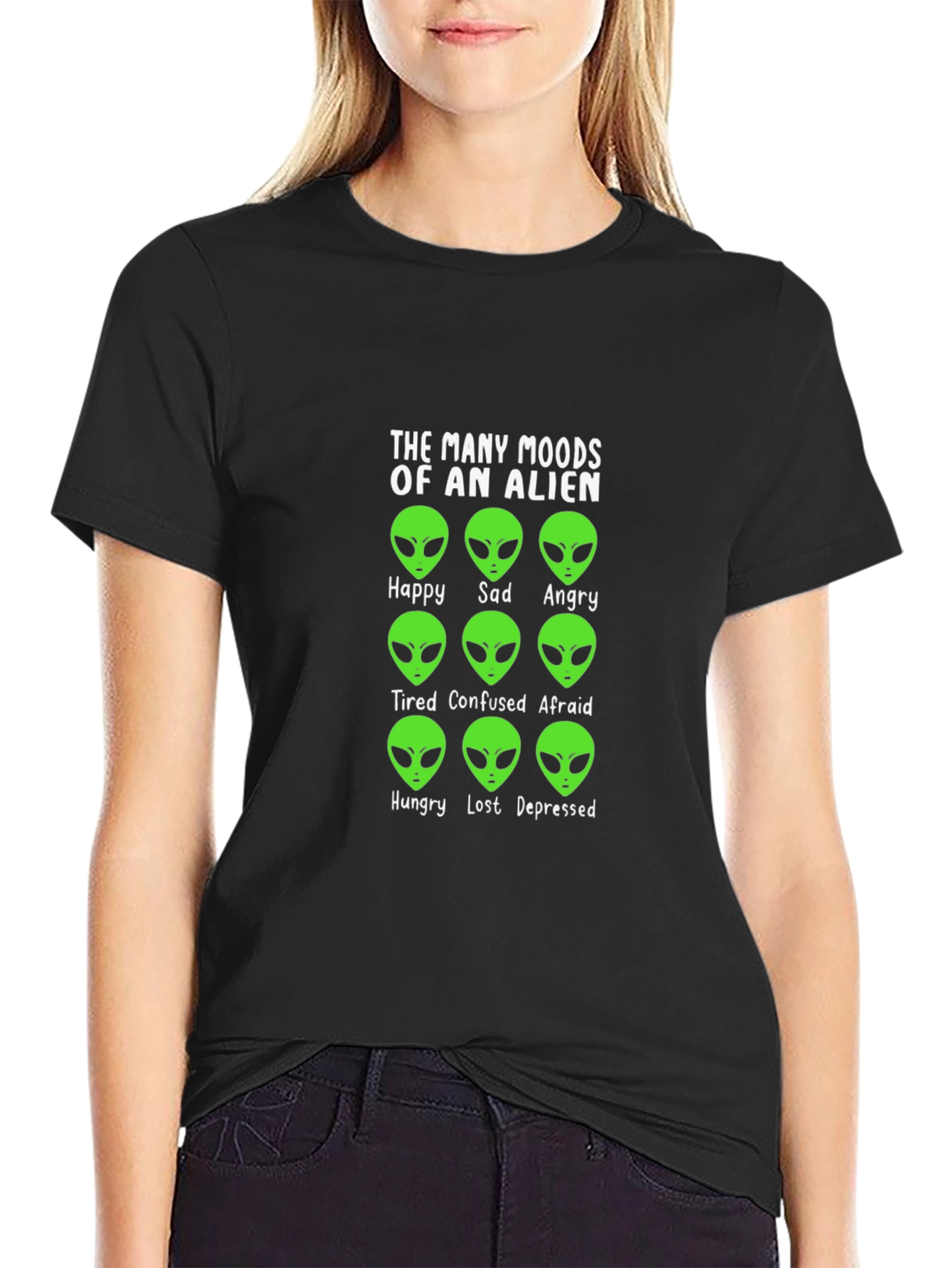 Alien Moods Graphic Tee - Funny Space T-Shirt