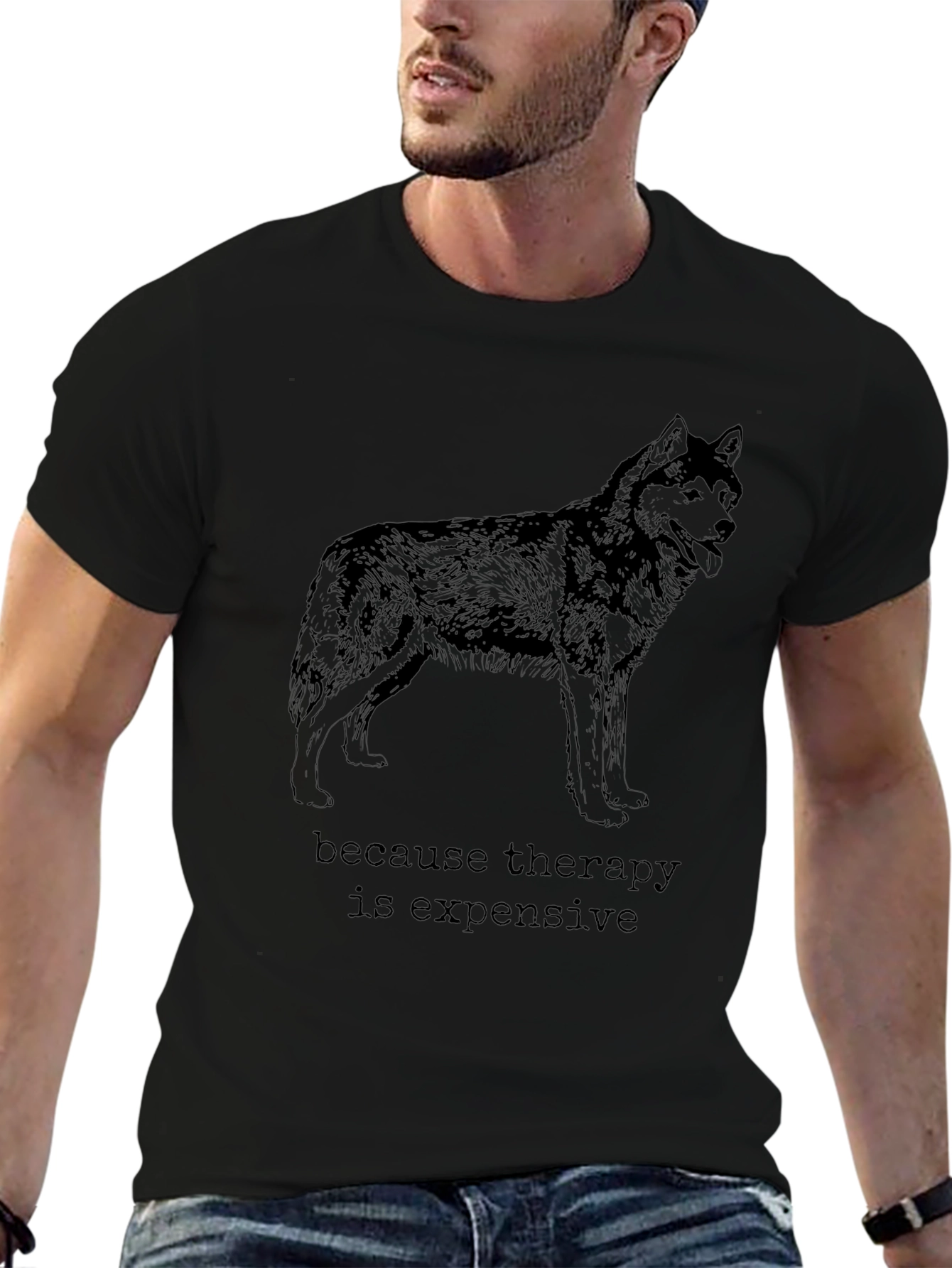 Wolf Therapy Funny Graphic Tee