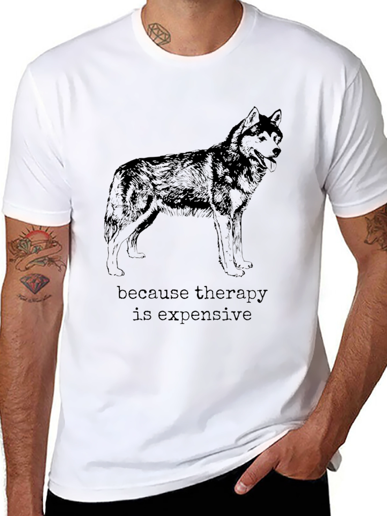 Wolf Therapy Funny Graphic Tee