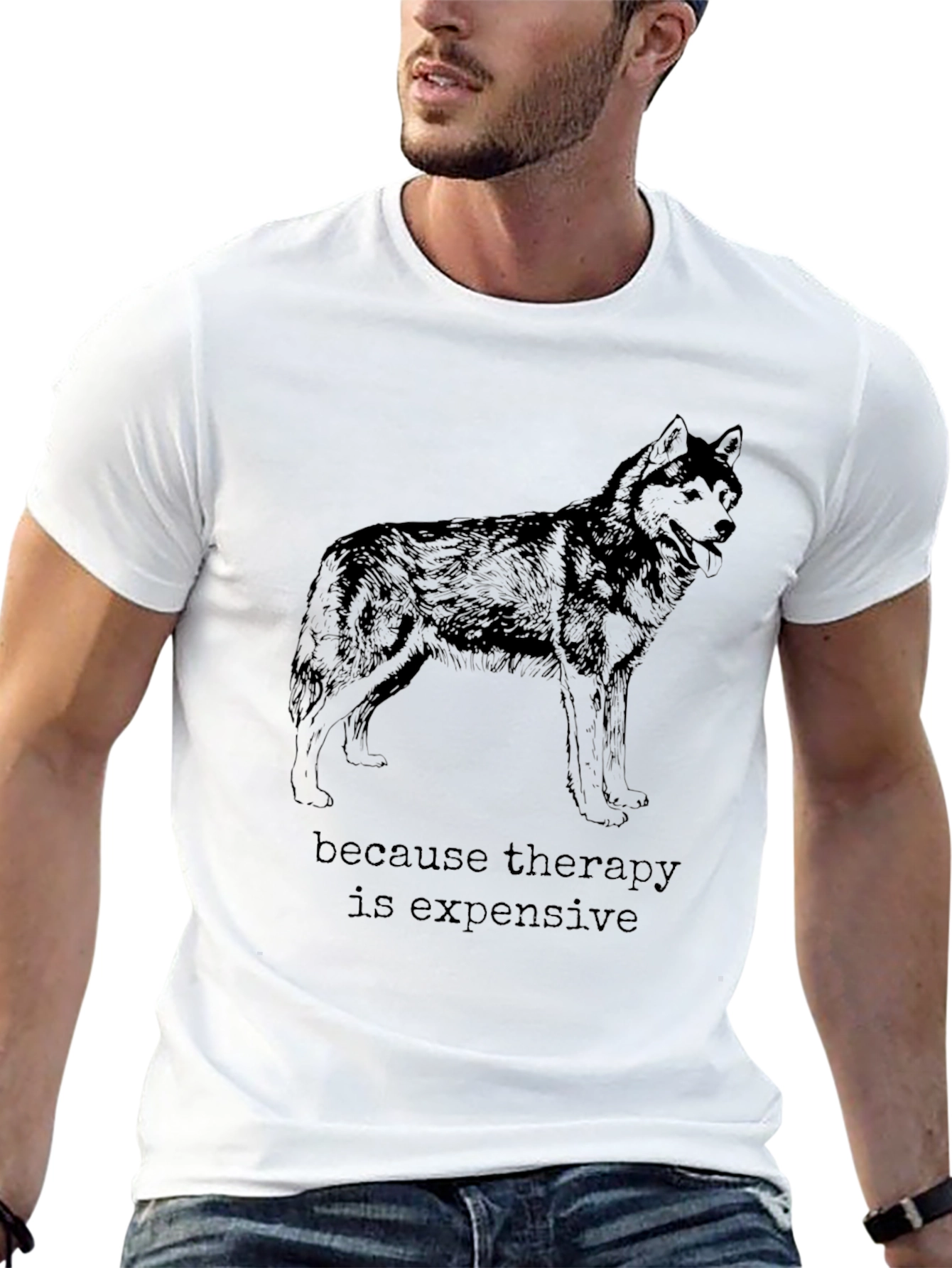 Wolf Therapy Funny Graphic Tee