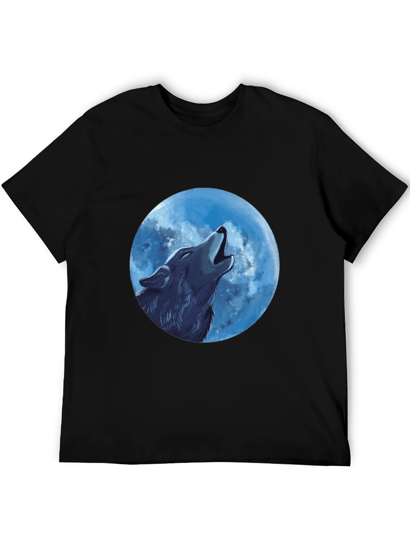 Wolf Howling at the Moon Graphic T-Shirt