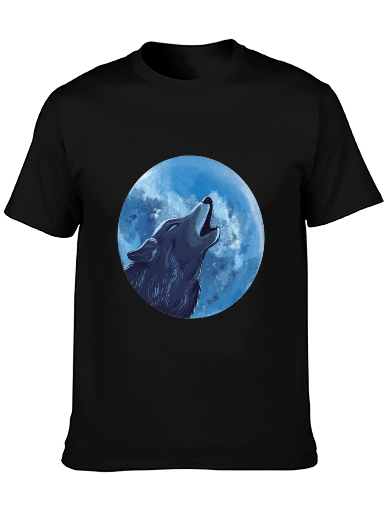 Wolf Howling at the Moon Graphic T-Shirt