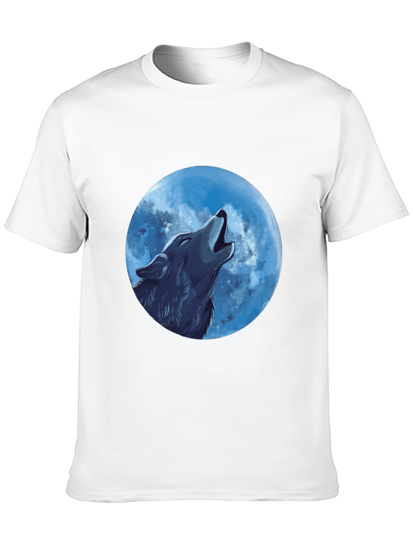 Wolf Howling at the Moon Graphic T-Shirt