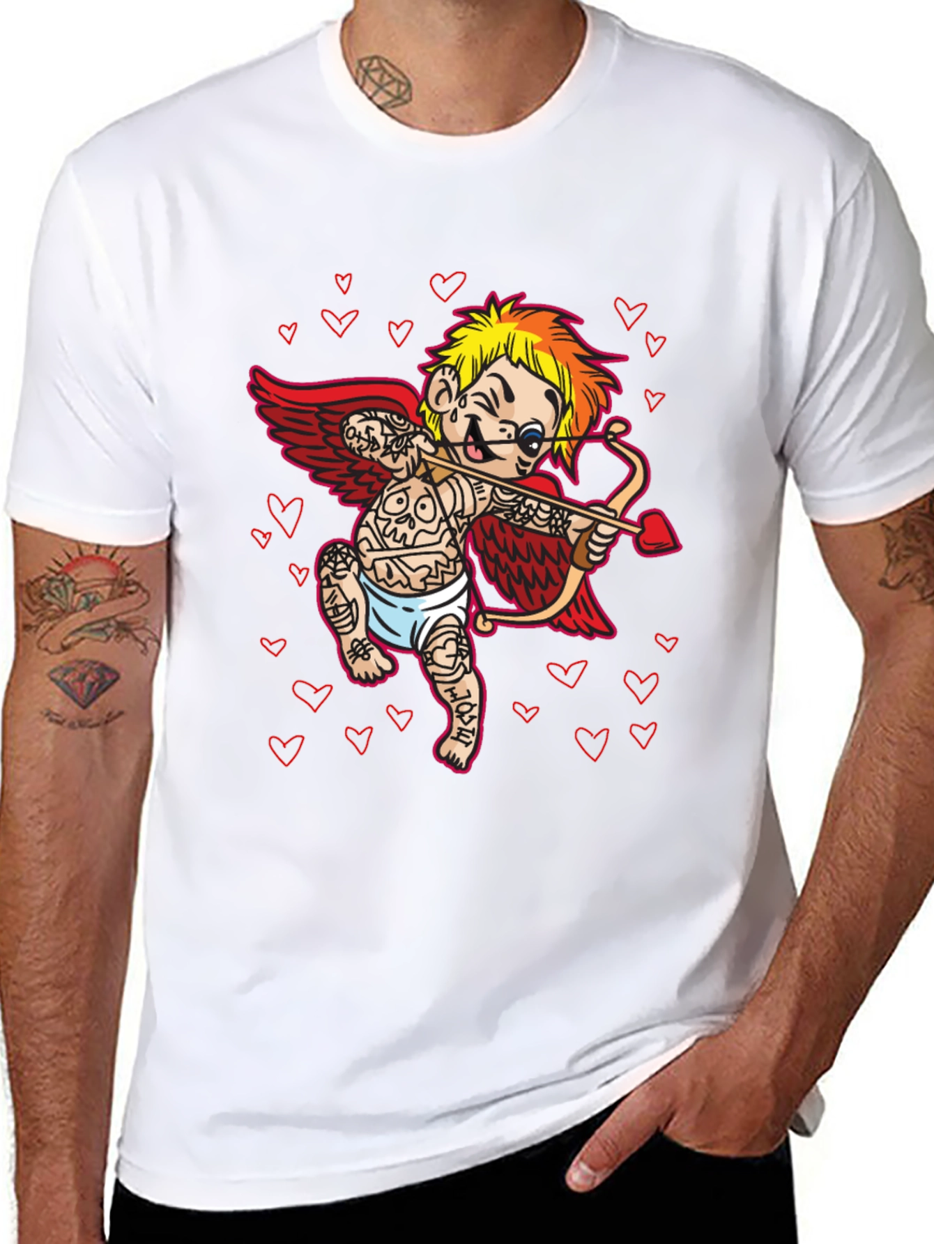 Tattooed Cupid T-Shirt - Valentines Day