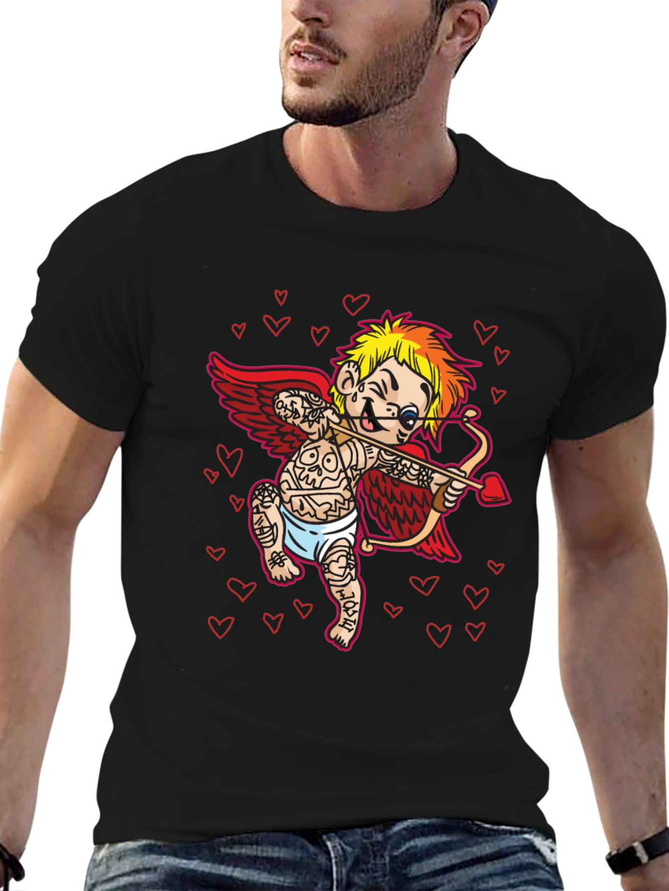 Tattooed Cupid T-Shirt - Valentines Day