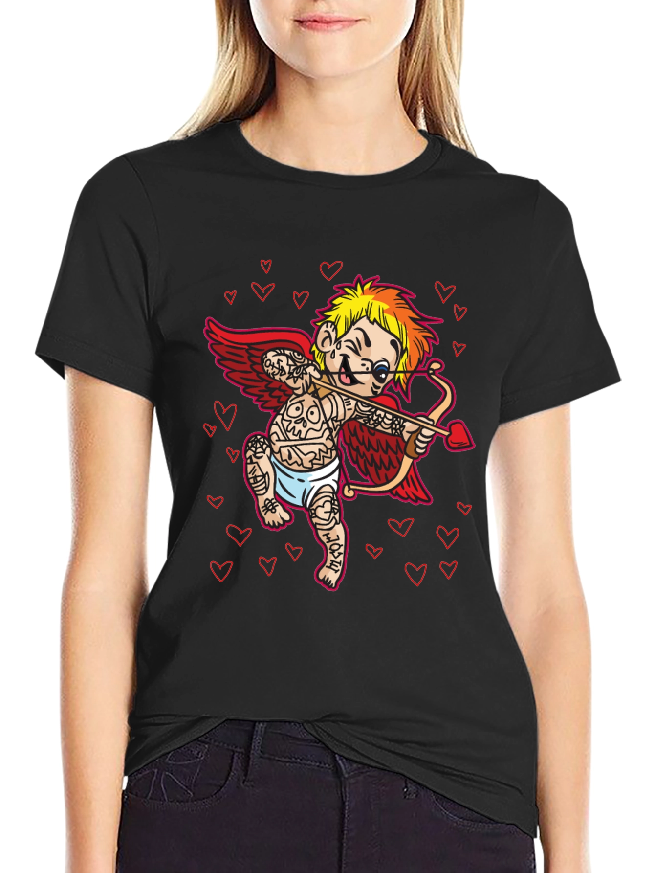 Tattooed Cupid T-Shirt - Valentines Day