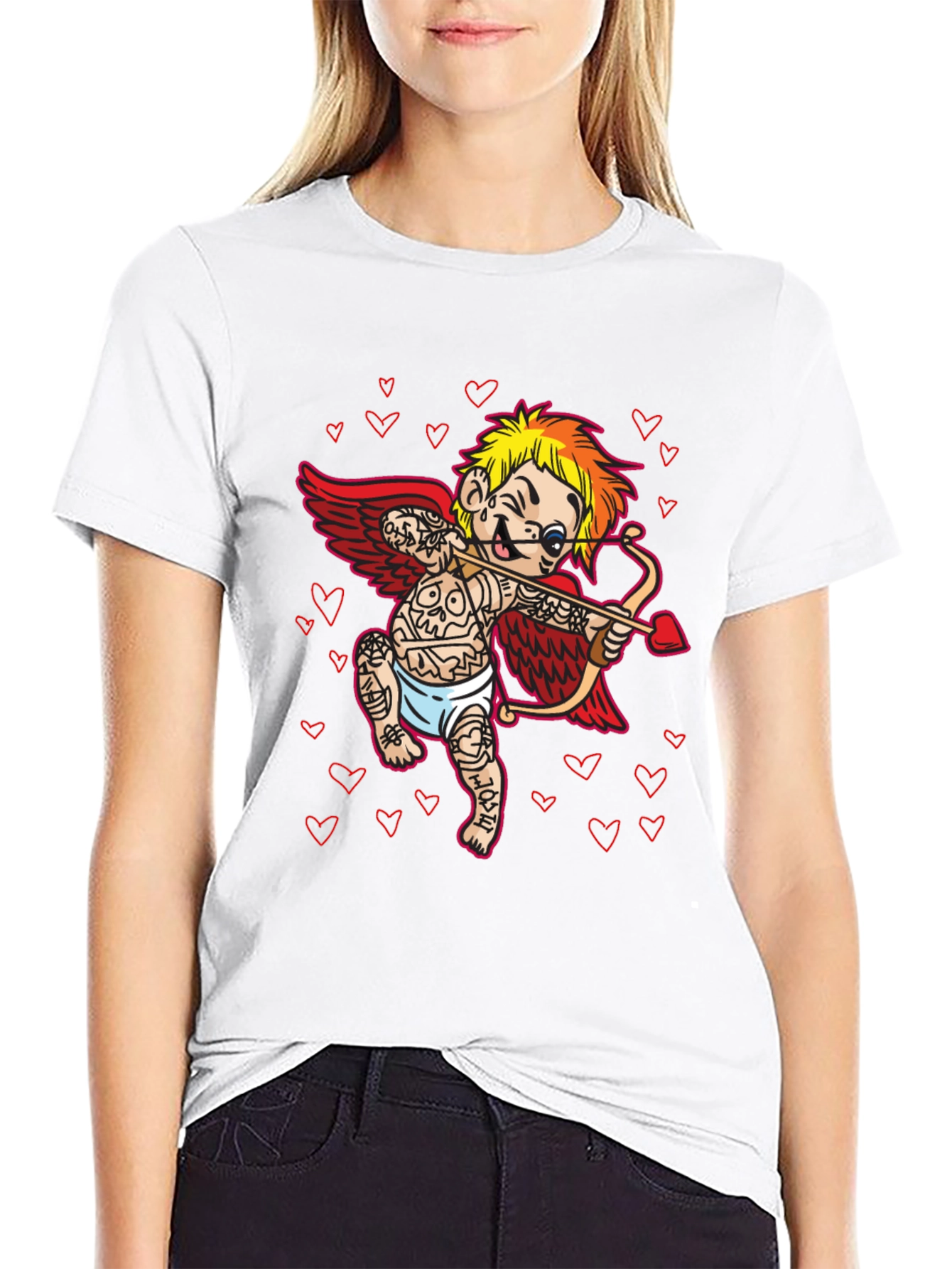 Tattooed Cupid T-Shirt - Valentines Day