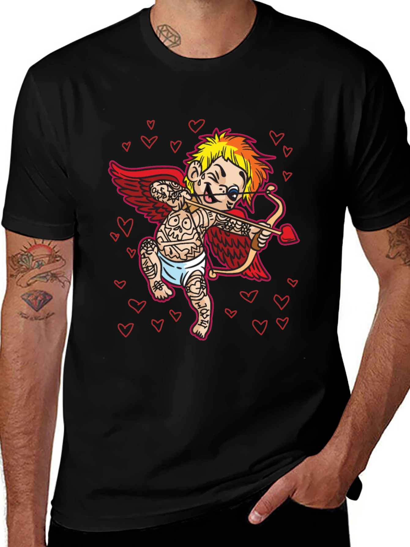 Tattooed Cupid T-Shirt - Valentines Day