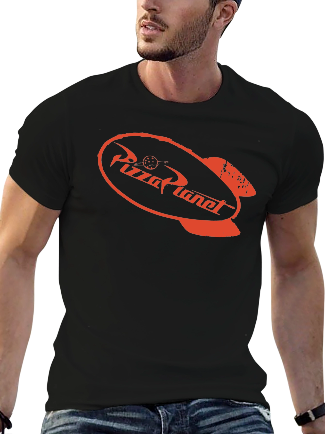 Pizza Planet T-Shirt - Black Crew Neck Tee