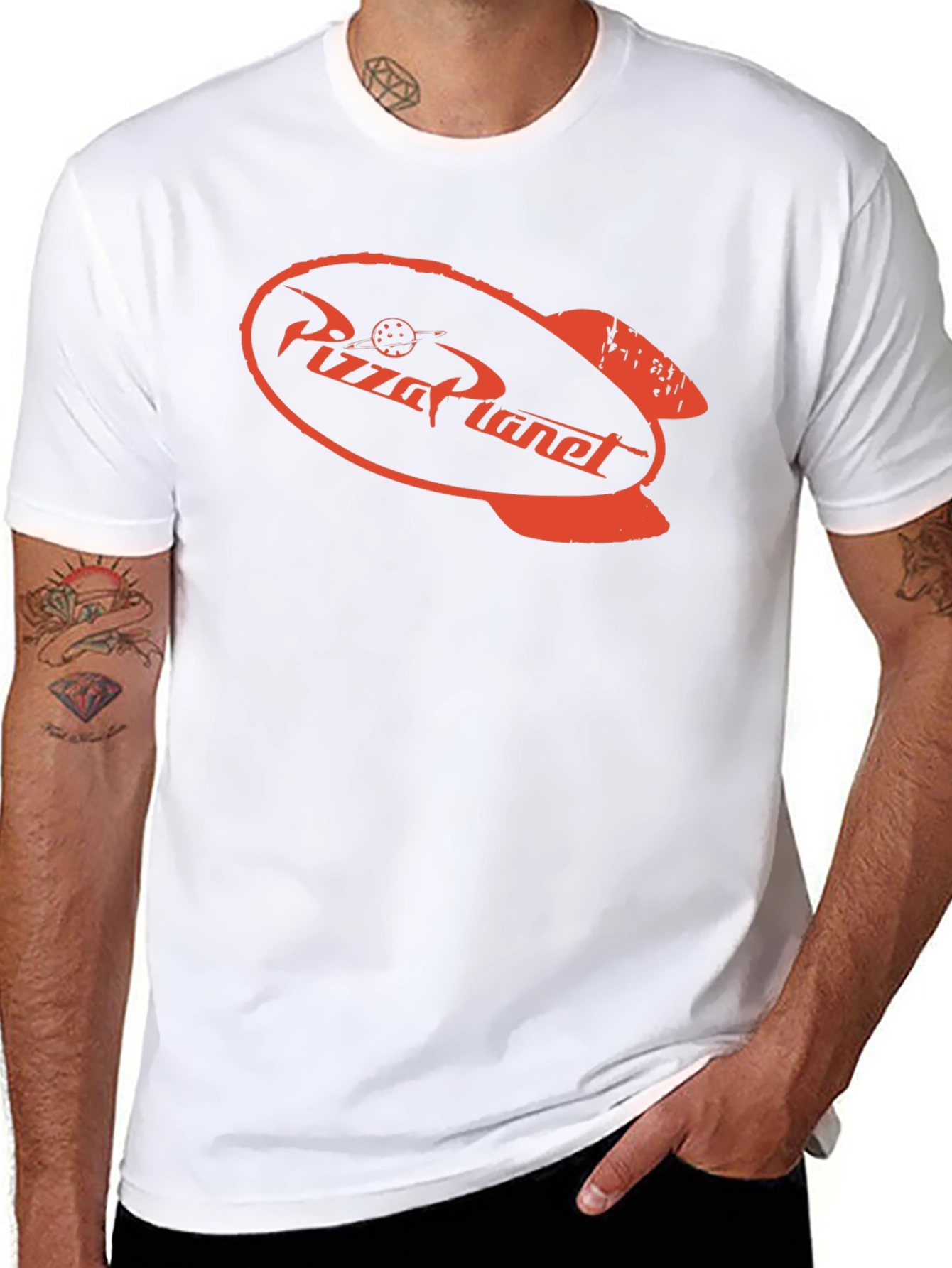 Pizza Planet T-Shirt - Black Crew Neck Tee