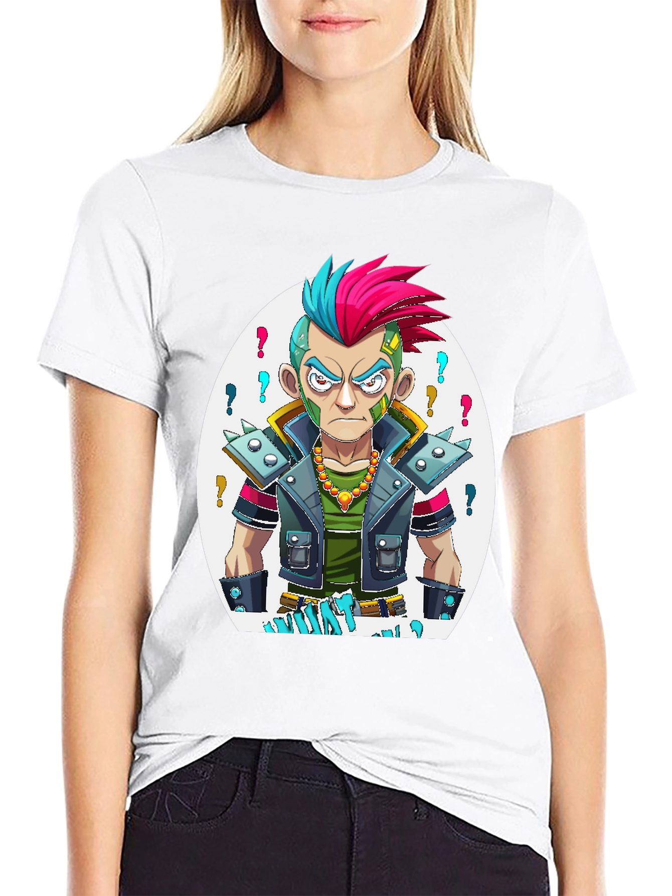 Edgy Cartoon Punk T-Shirt