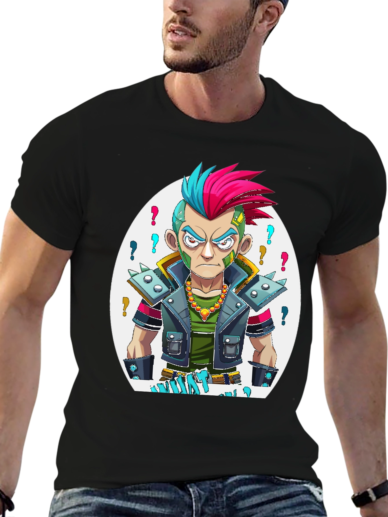 Edgy Cartoon Punk T-Shirt