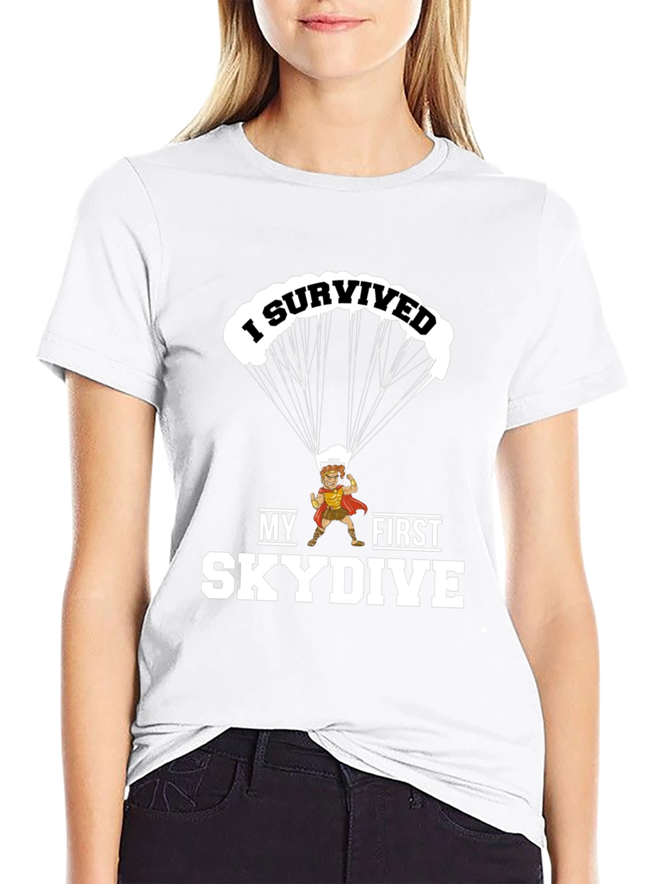 I Survived My First Skydive Funny Graphic T-Shirt