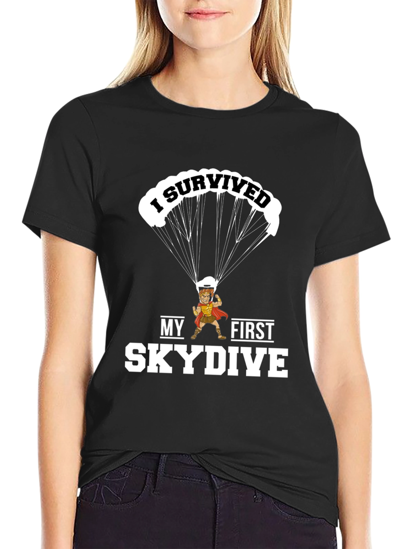 I Survived My First Skydive Funny Graphic T-Shirt