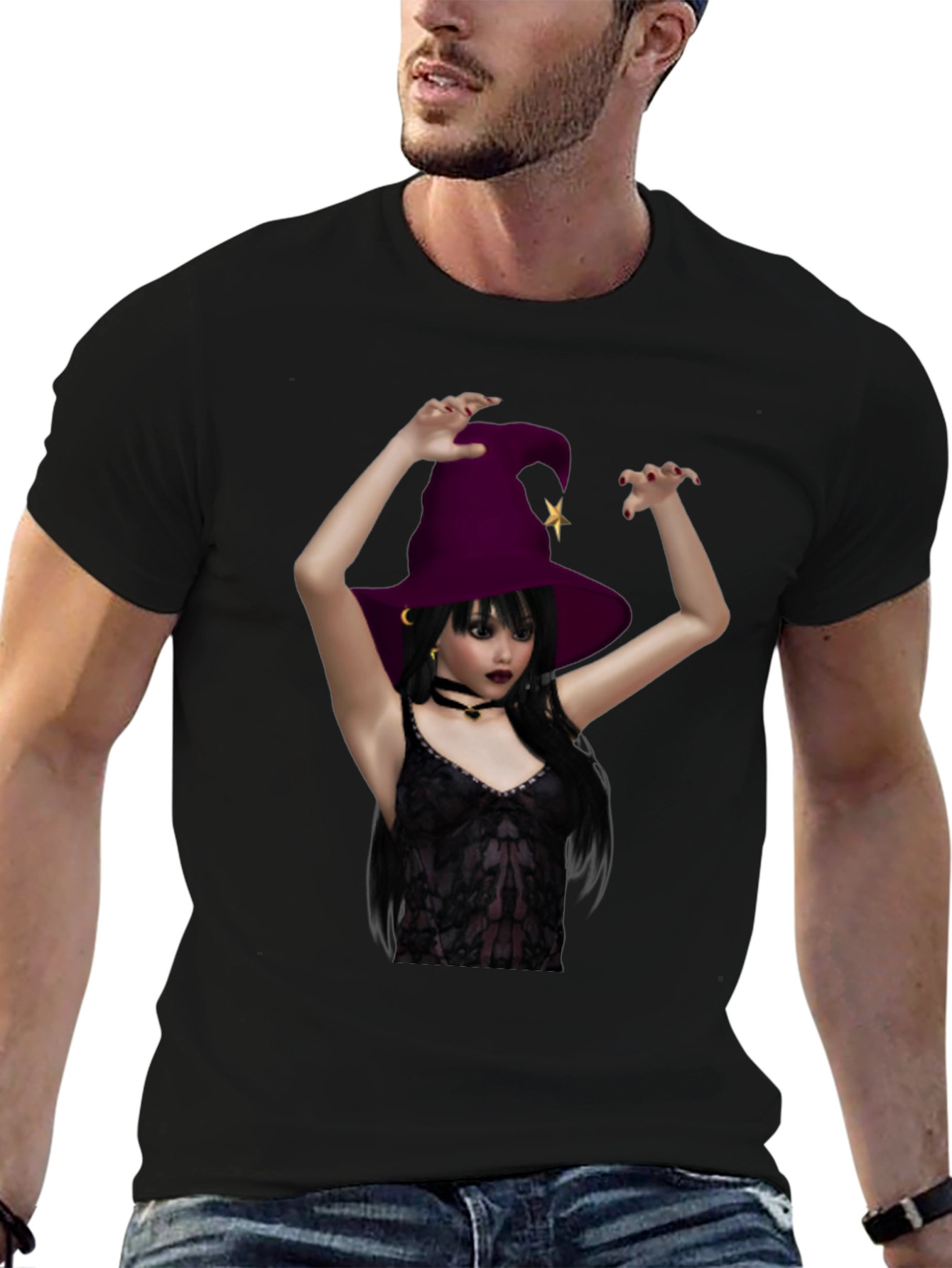 Witch Graphic Black T-Shirt