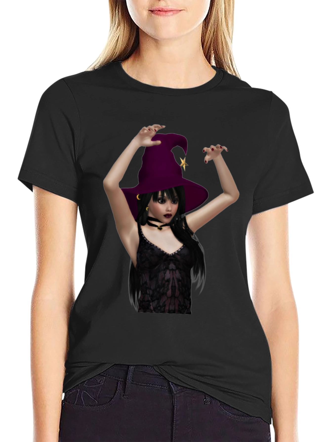 Witch Graphic Black T-Shirt