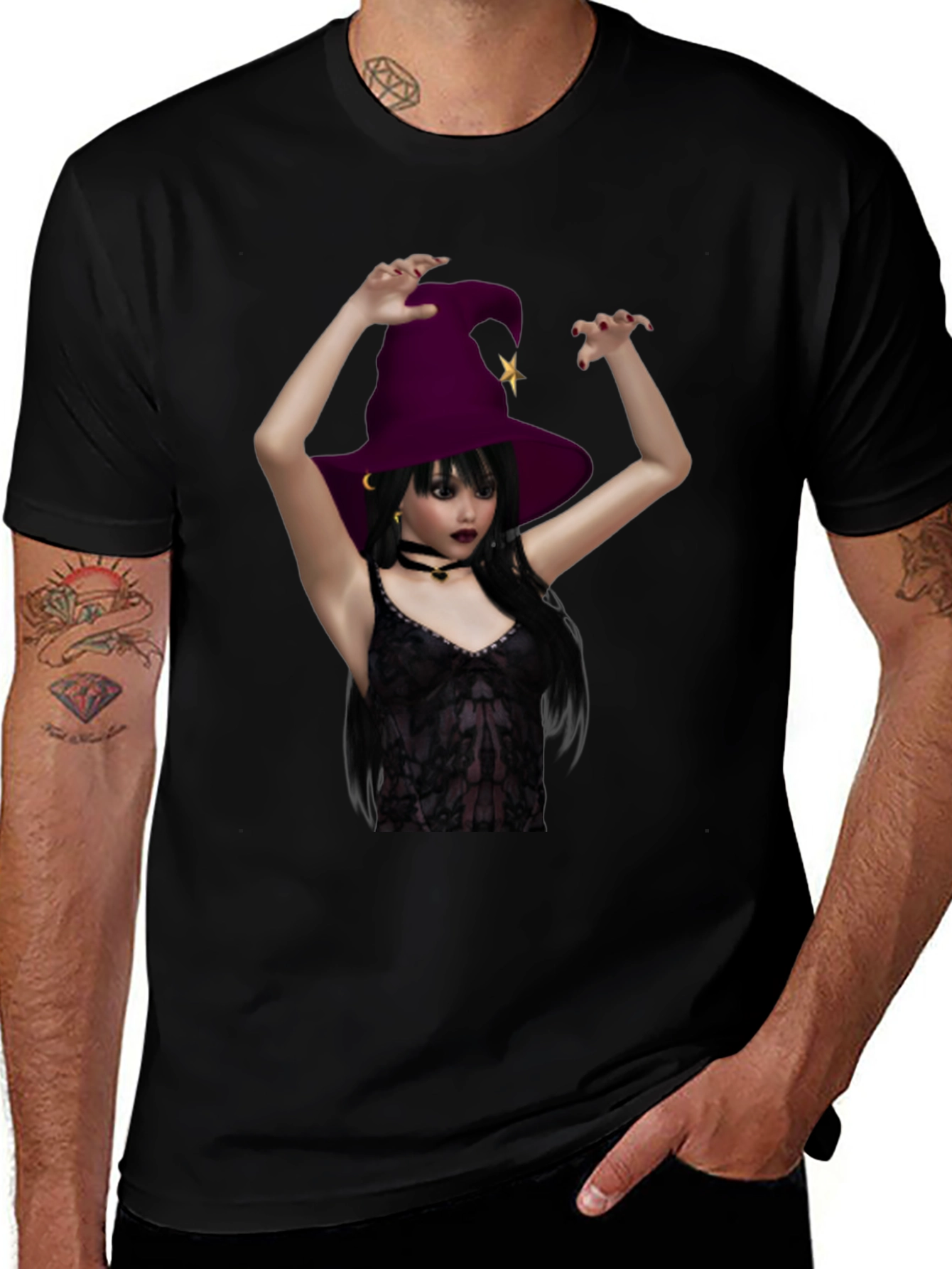 Witch Graphic Black T-Shirt