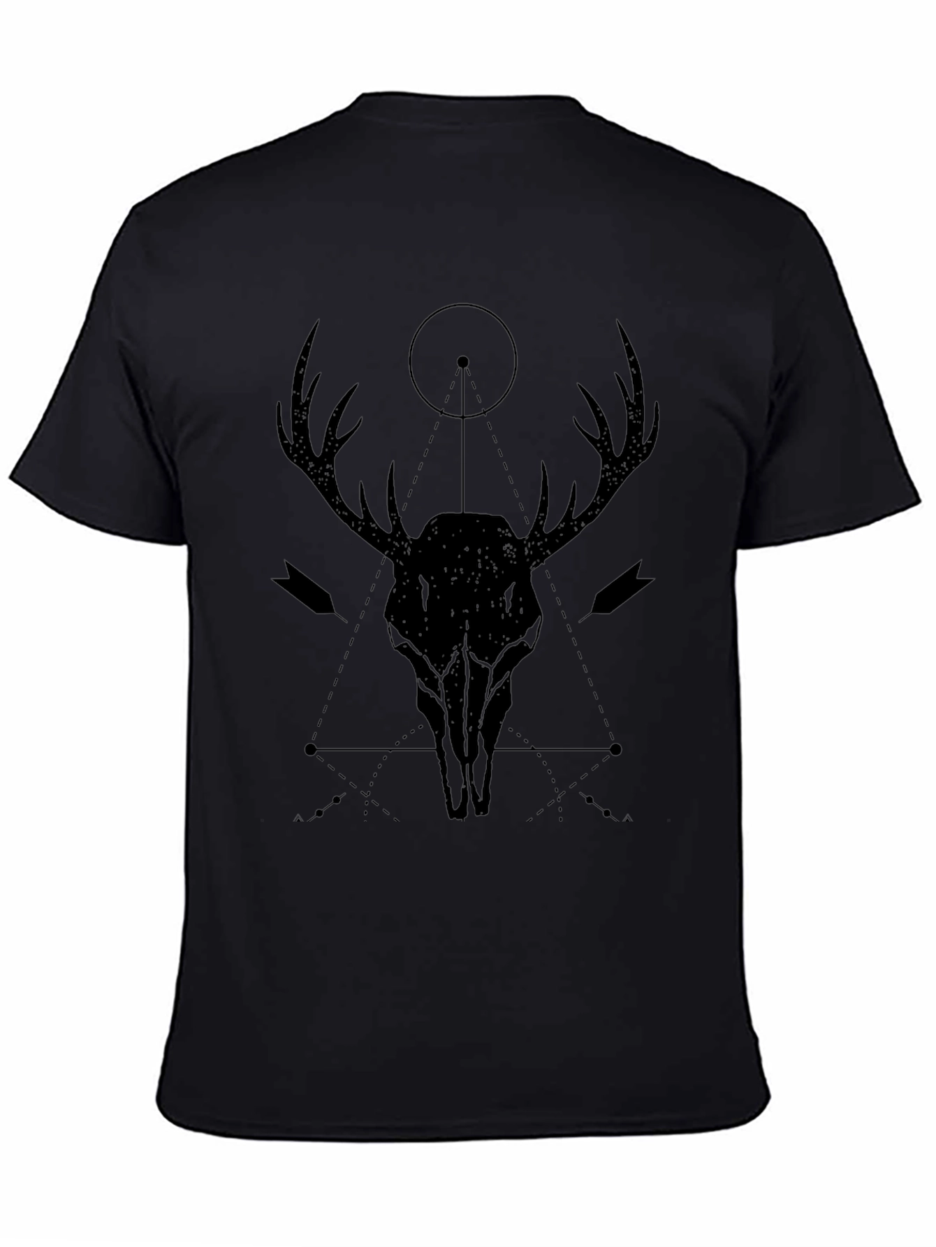 Geometric Deer Skull Graphic T-Shirt