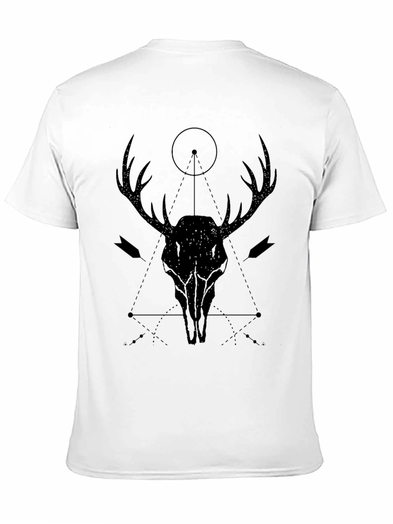 Geometric Deer Skull Graphic T-Shirt