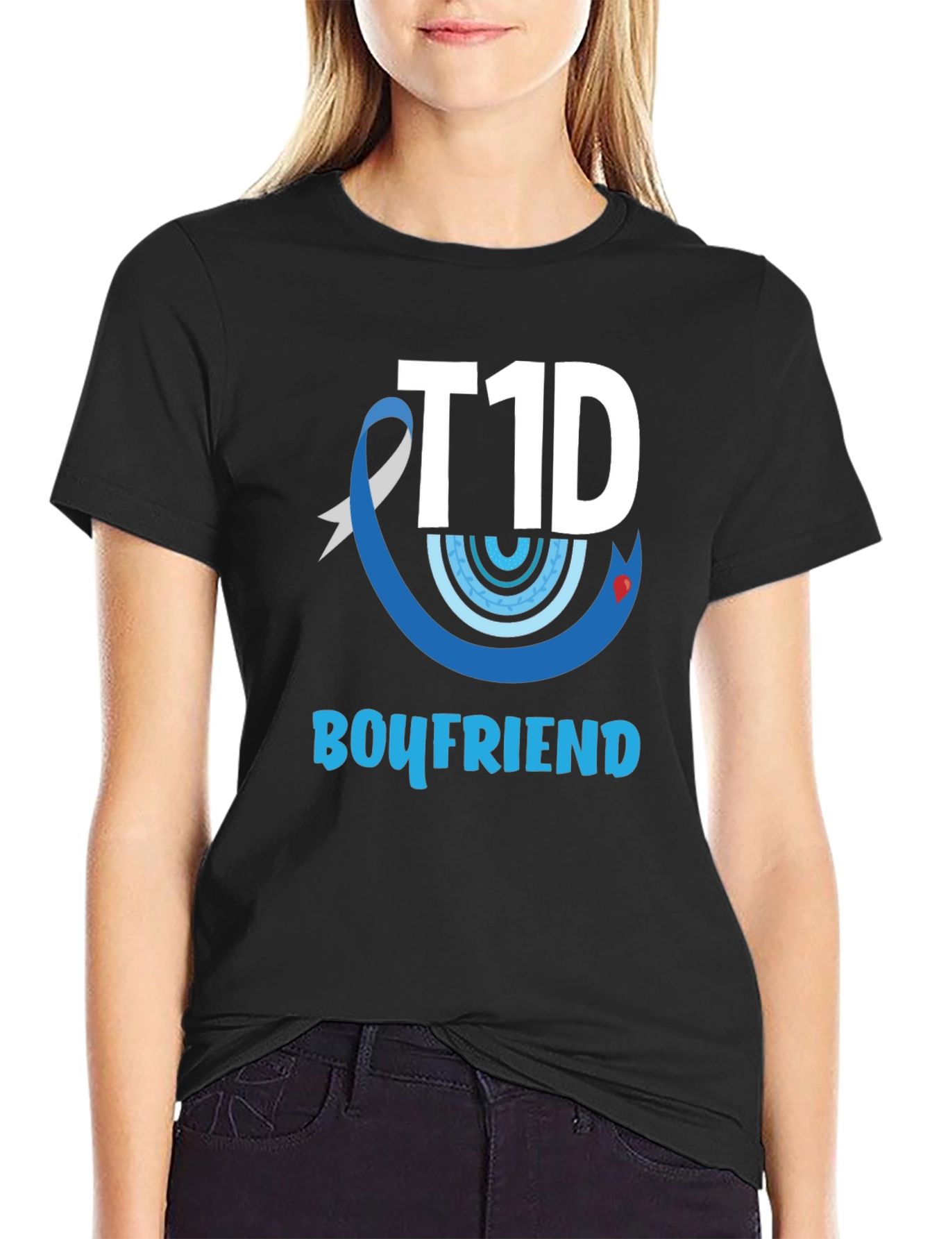 T1D Boyfriend Black Graphic Tee