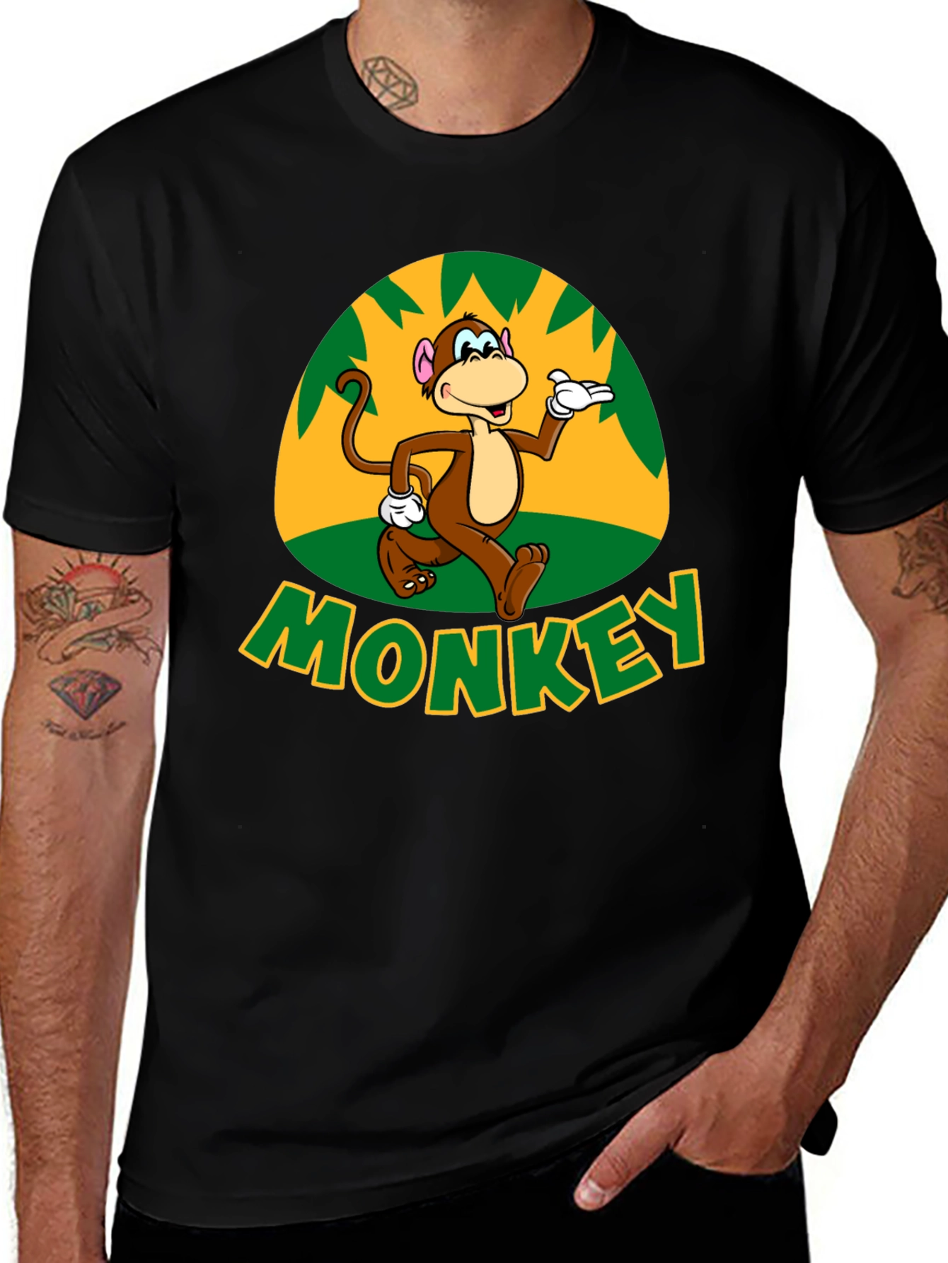 Fun Monkey Graphic T-Shirt - Casual Black Tee