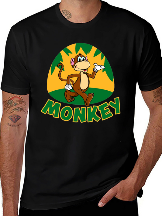 Fun Monkey Graphic T-Shirt - Casual Black Tee