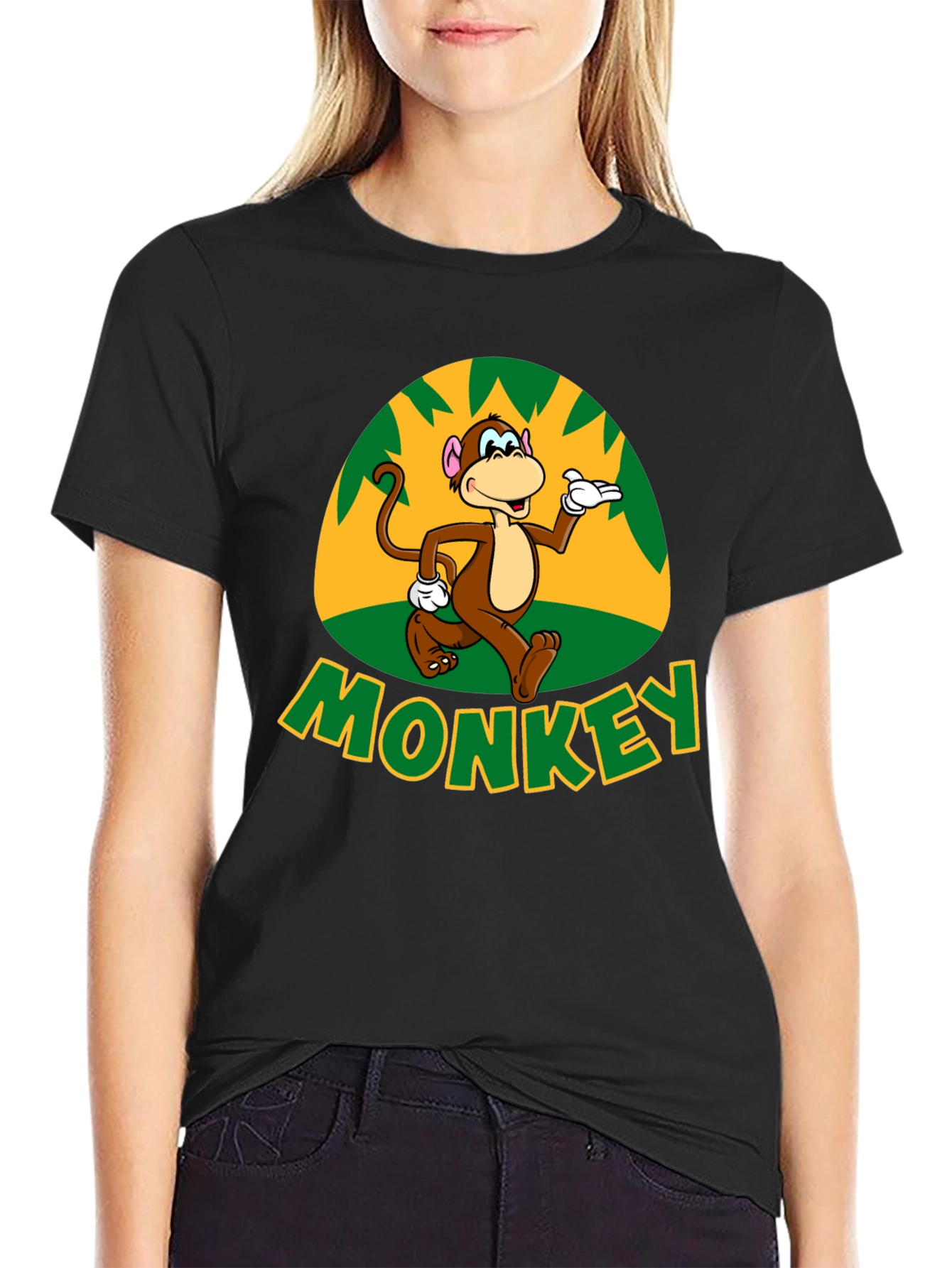 Fun Monkey Graphic T-Shirt - Casual Black Tee