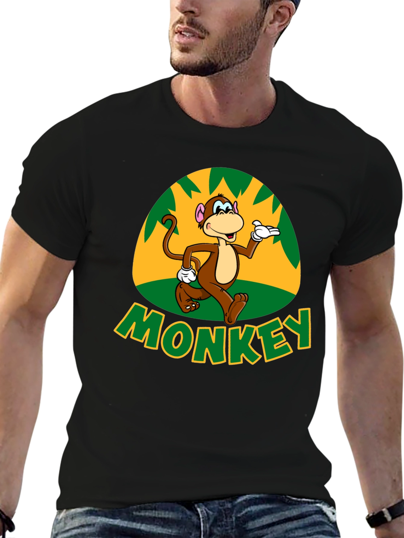Fun Monkey Graphic T-Shirt - Casual Black Tee