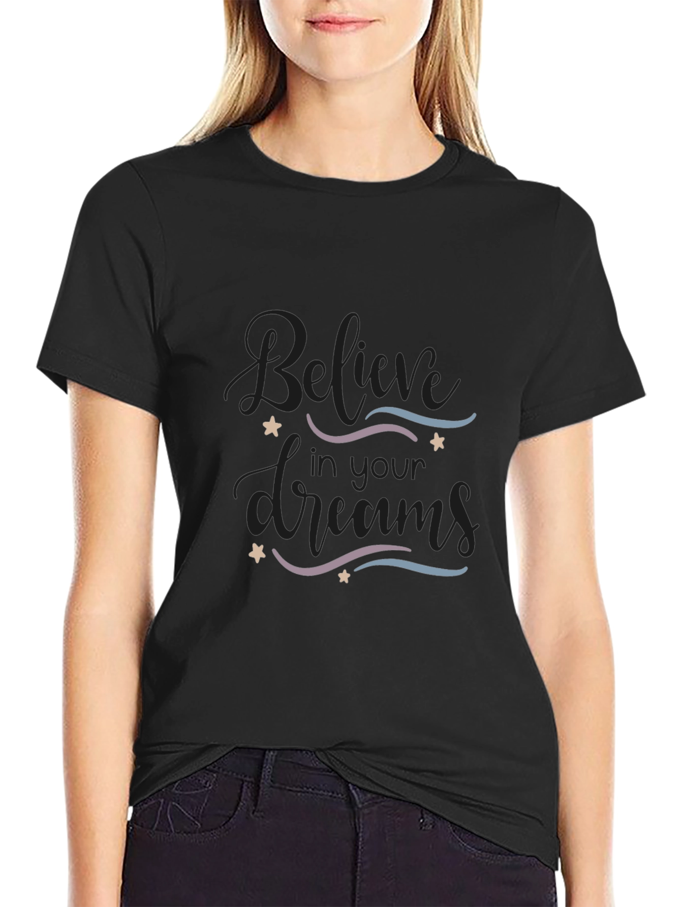 Believe In Your Dreams Graphic Tee - Black