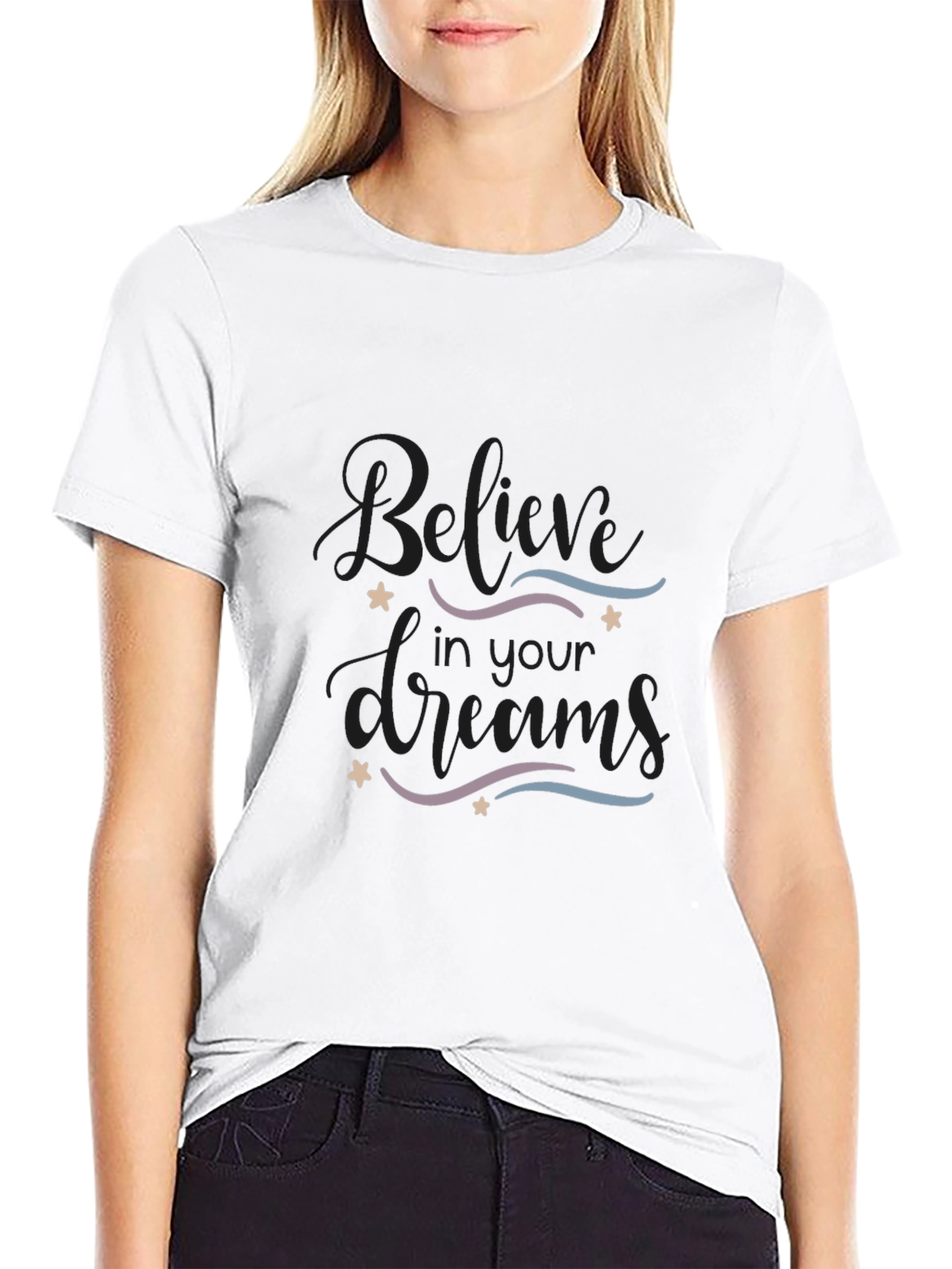 Believe In Your Dreams Graphic Tee - Black