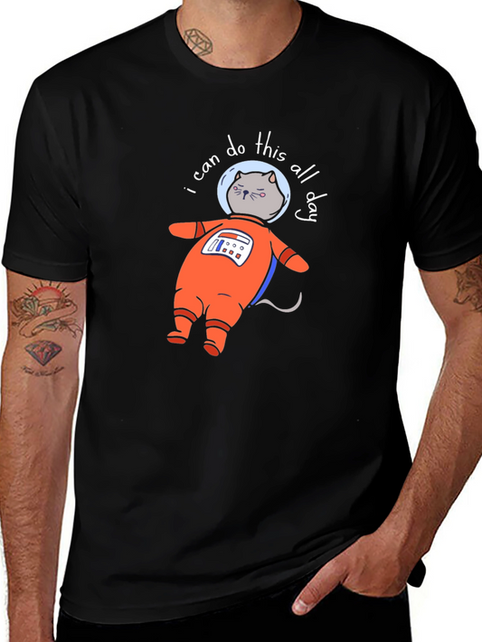 Astronaut Cat T-Shirt - I Can Do This All Day