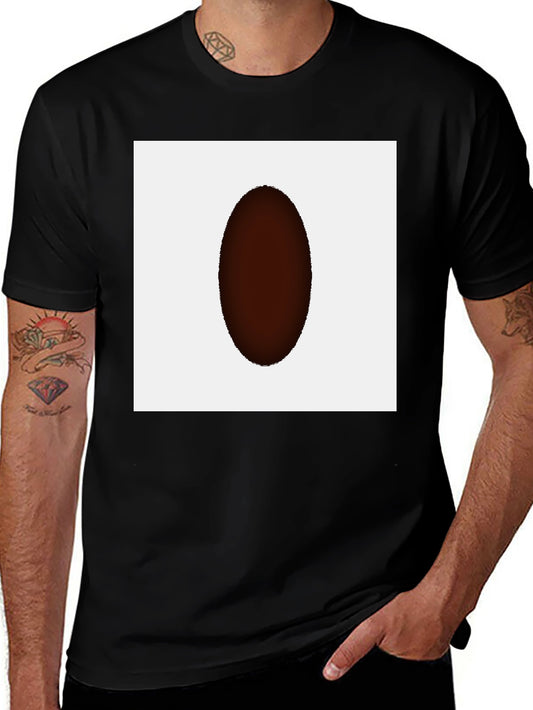 Mens Black T-Shirt with Abstract Oval Graphic