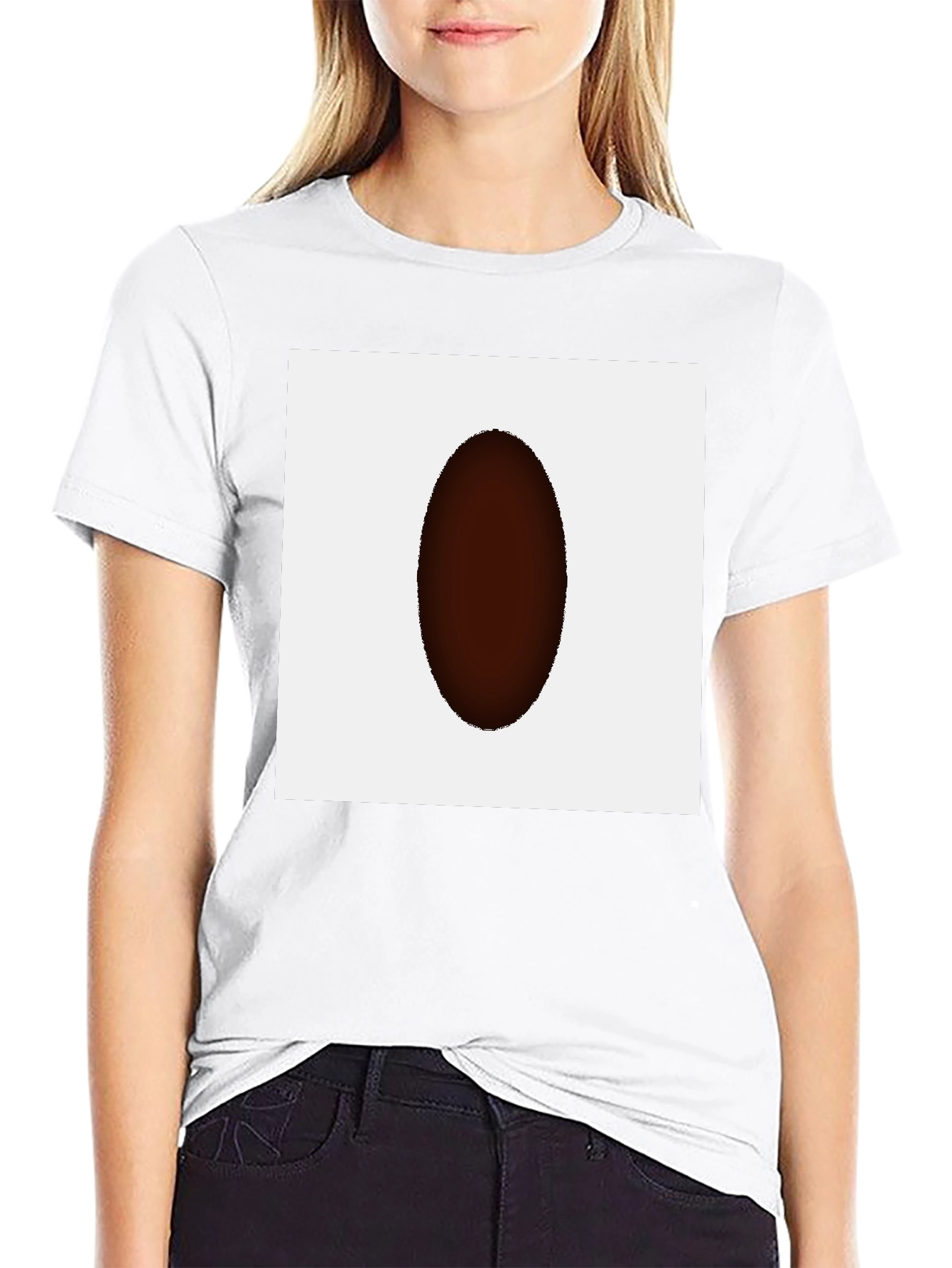 Mens Black T-Shirt with Abstract Oval Graphic