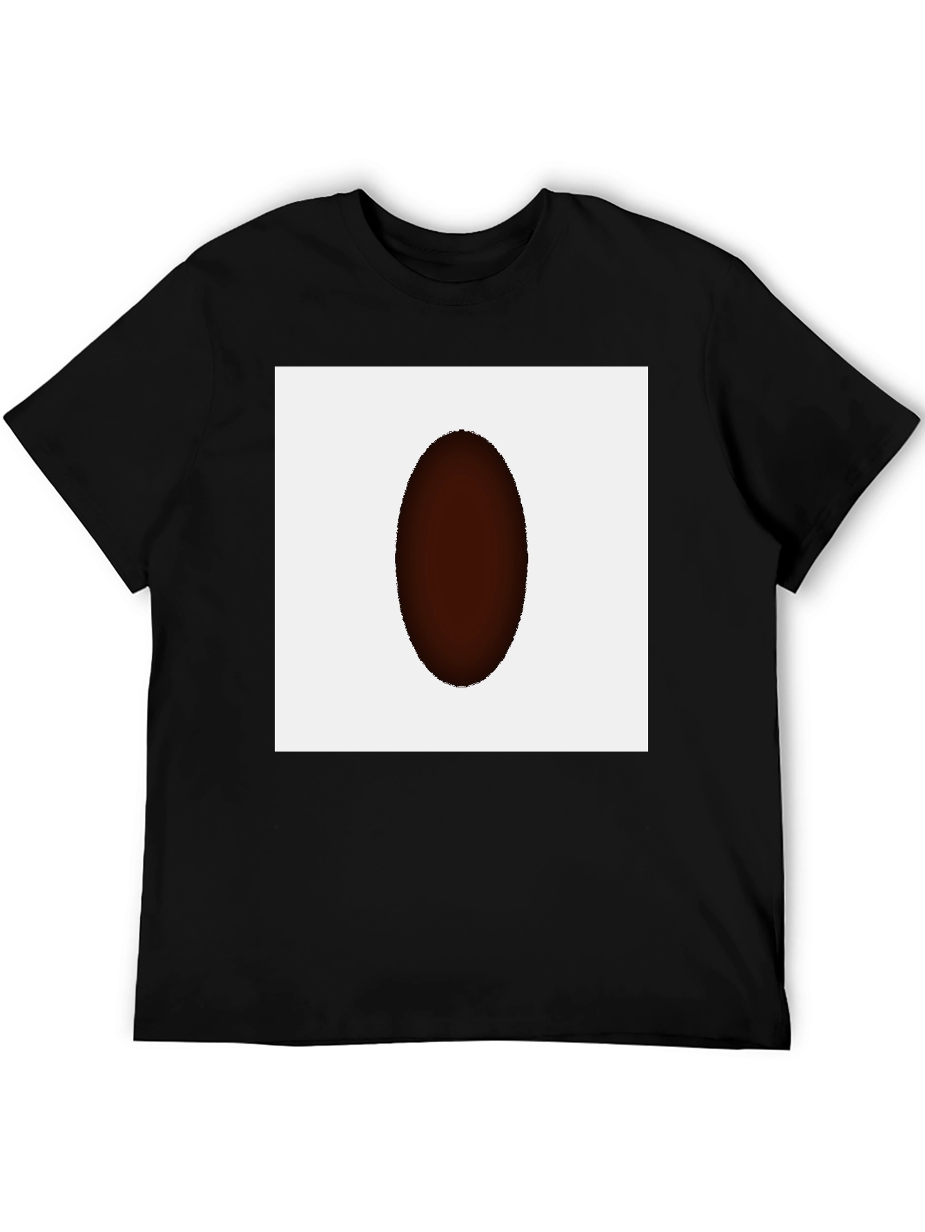 Mens Black T-Shirt with Abstract Oval Graphic