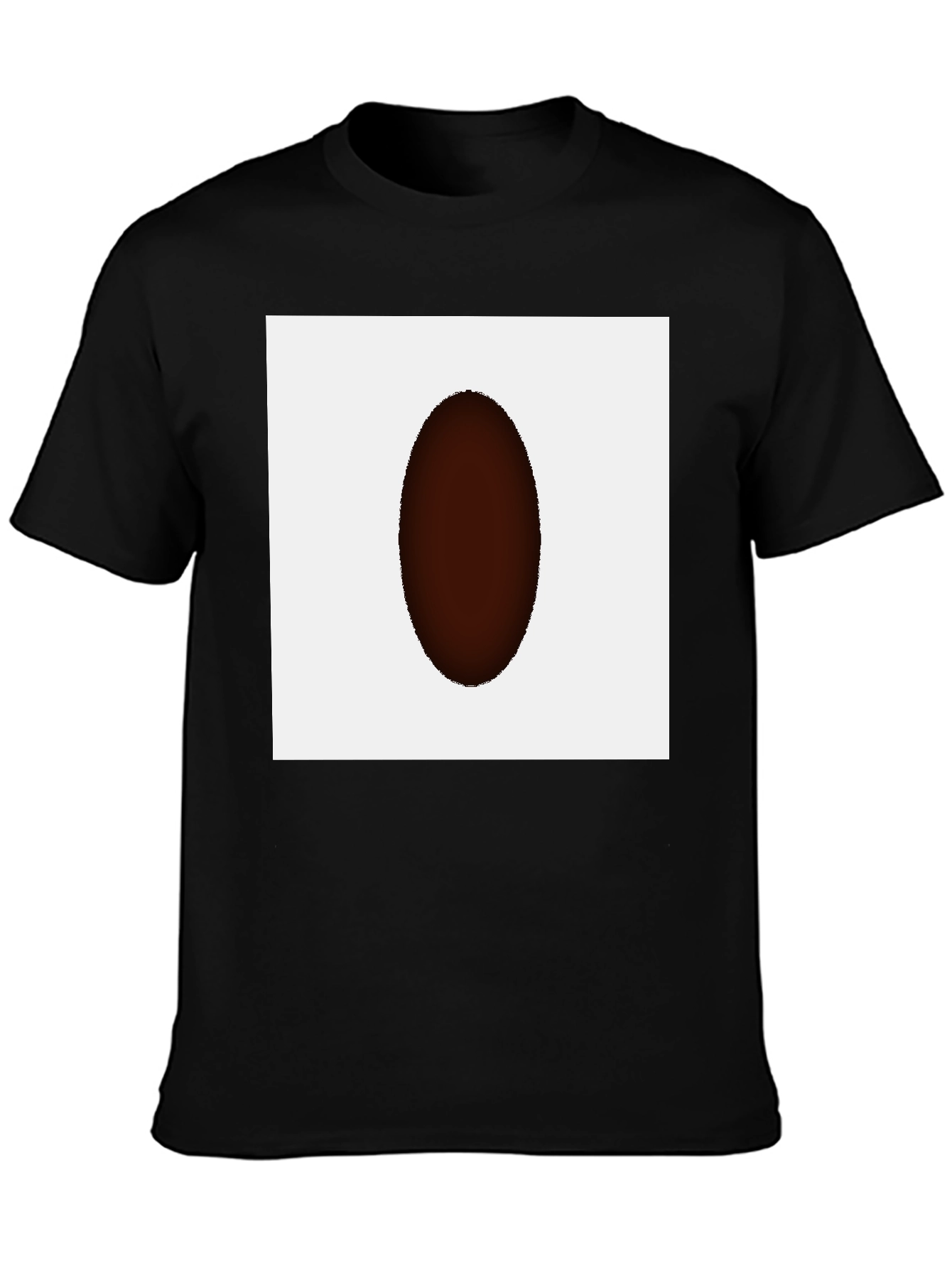 Mens Black T-Shirt with Abstract Oval Graphic