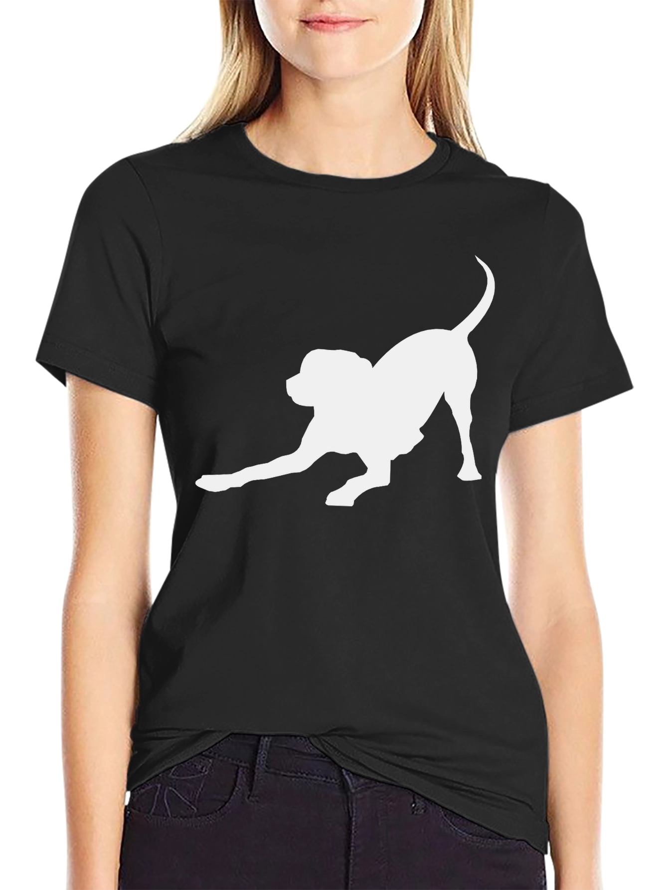 Dog Lover T-Shirt - Playful Pup Silhouette