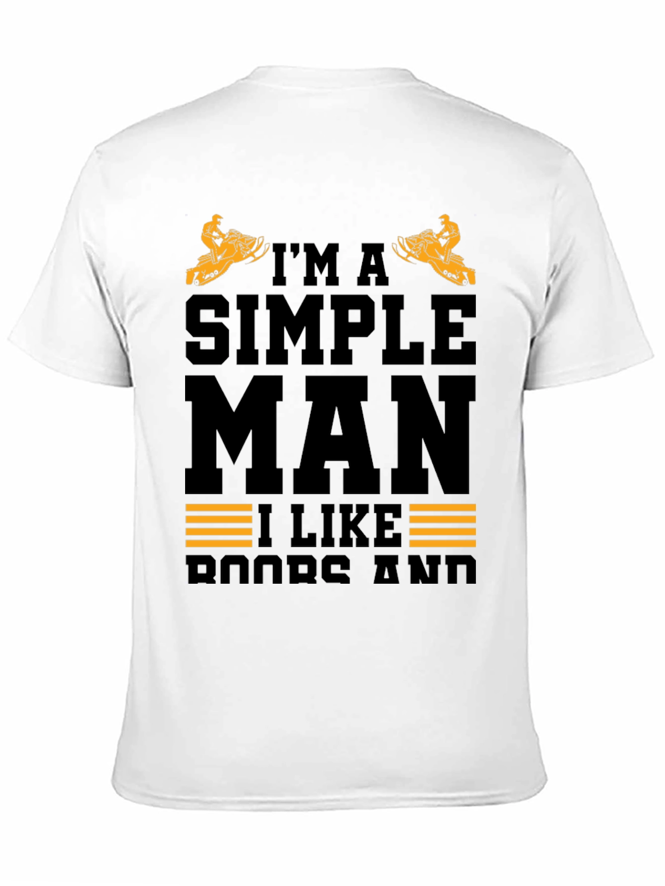 Im a Simple Man Snowmobile Black T-Shirt
