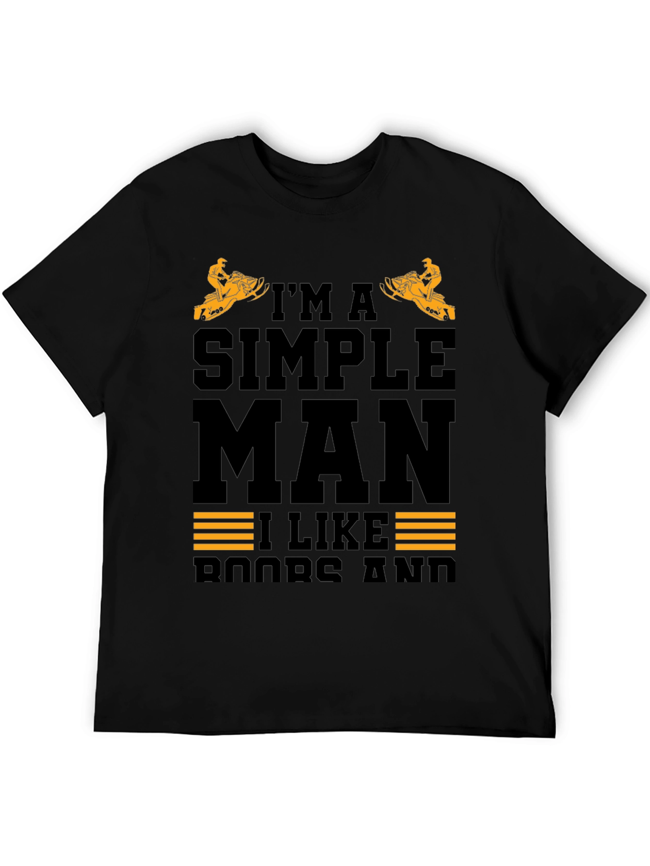 Im a Simple Man Snowmobile Black T-Shirt