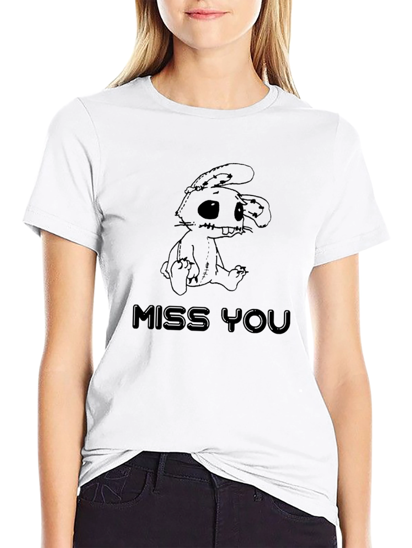 Miss You Bunny Graphic T-Shirt