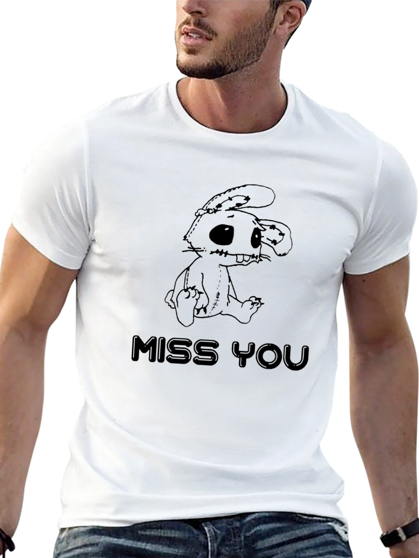 Miss You Bunny Graphic T-Shirt