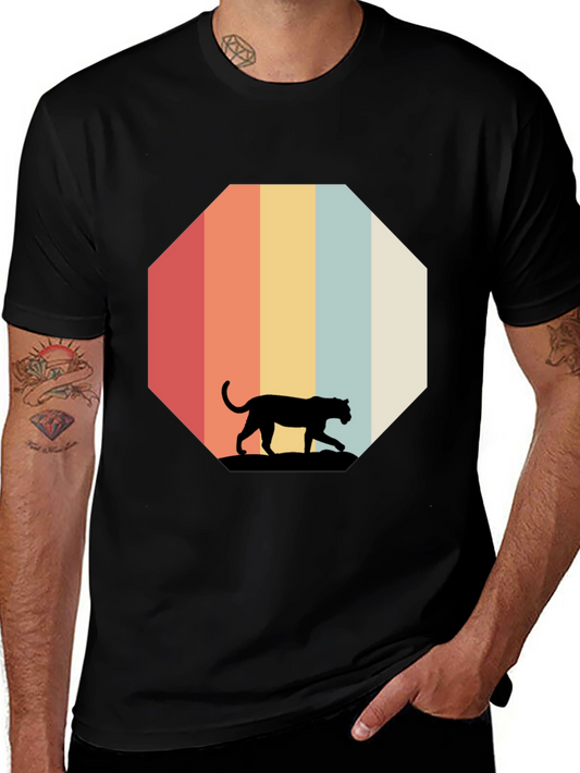 Retro Panther Graphic Tee - Vintage Style T-Shirt