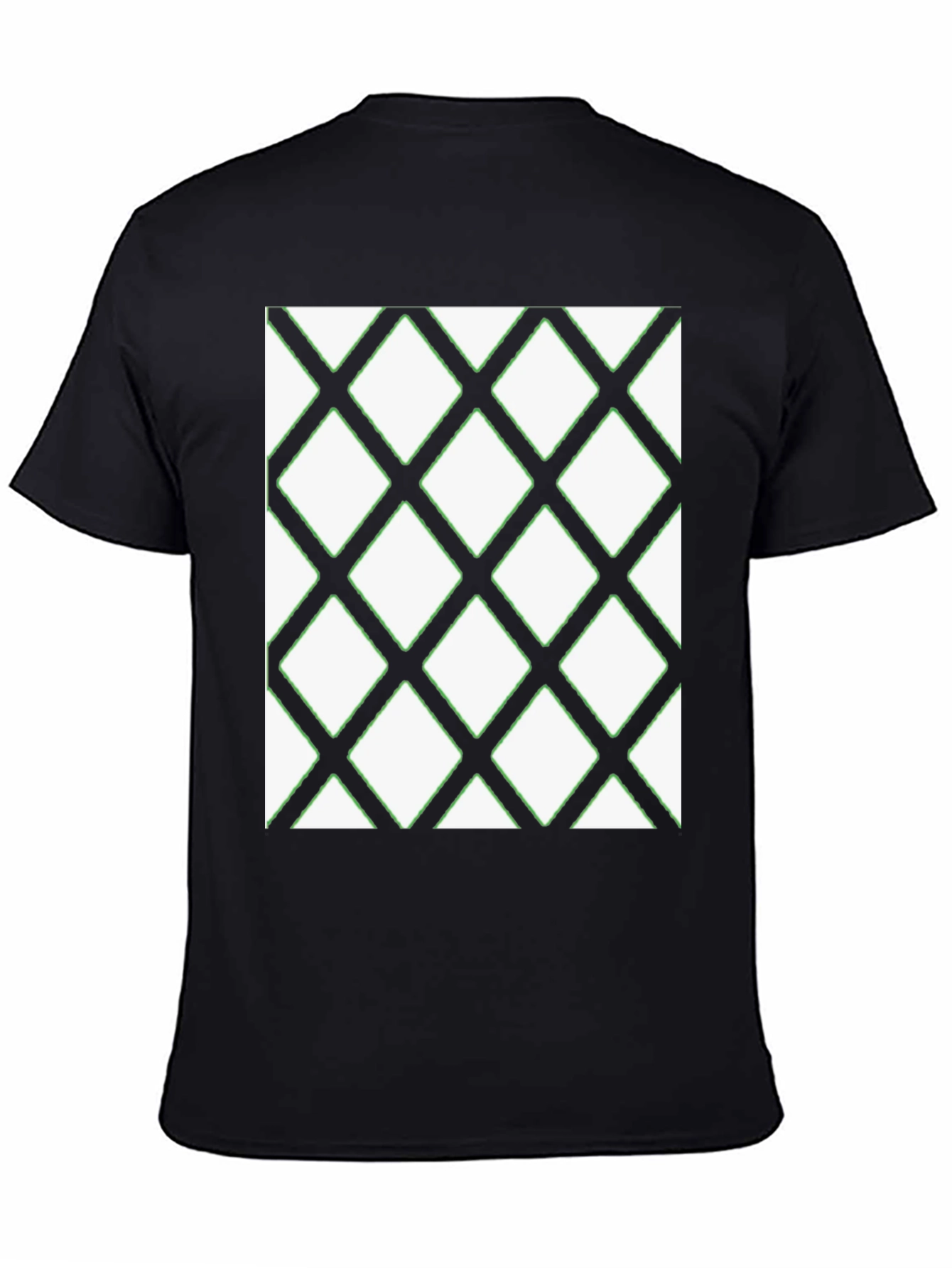 Diamond Pattern Black T-Shirt - Modern Casual Wear