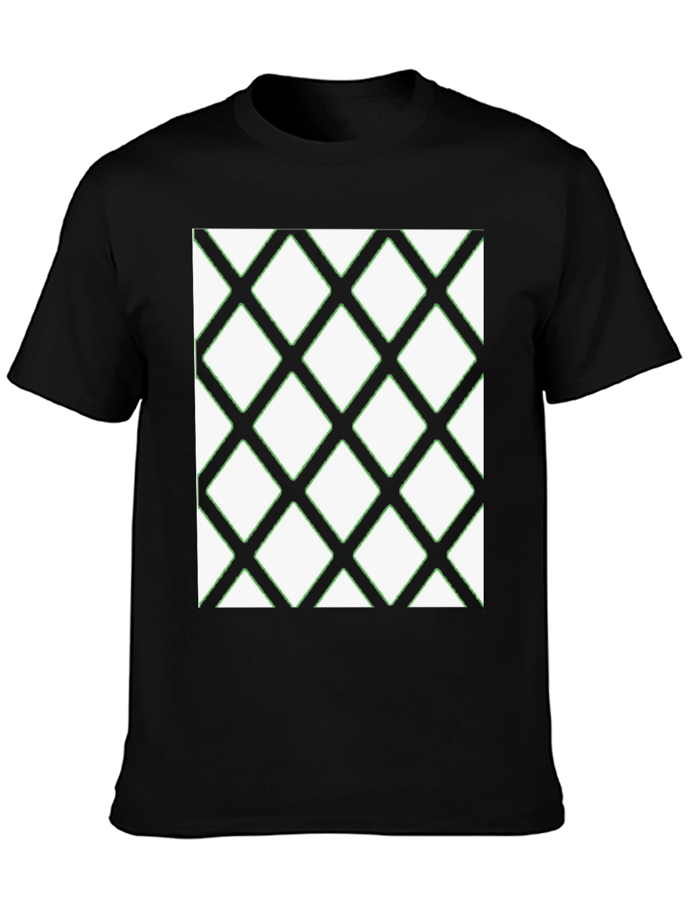 Diamond Pattern Black T-Shirt - Modern Casual Wear