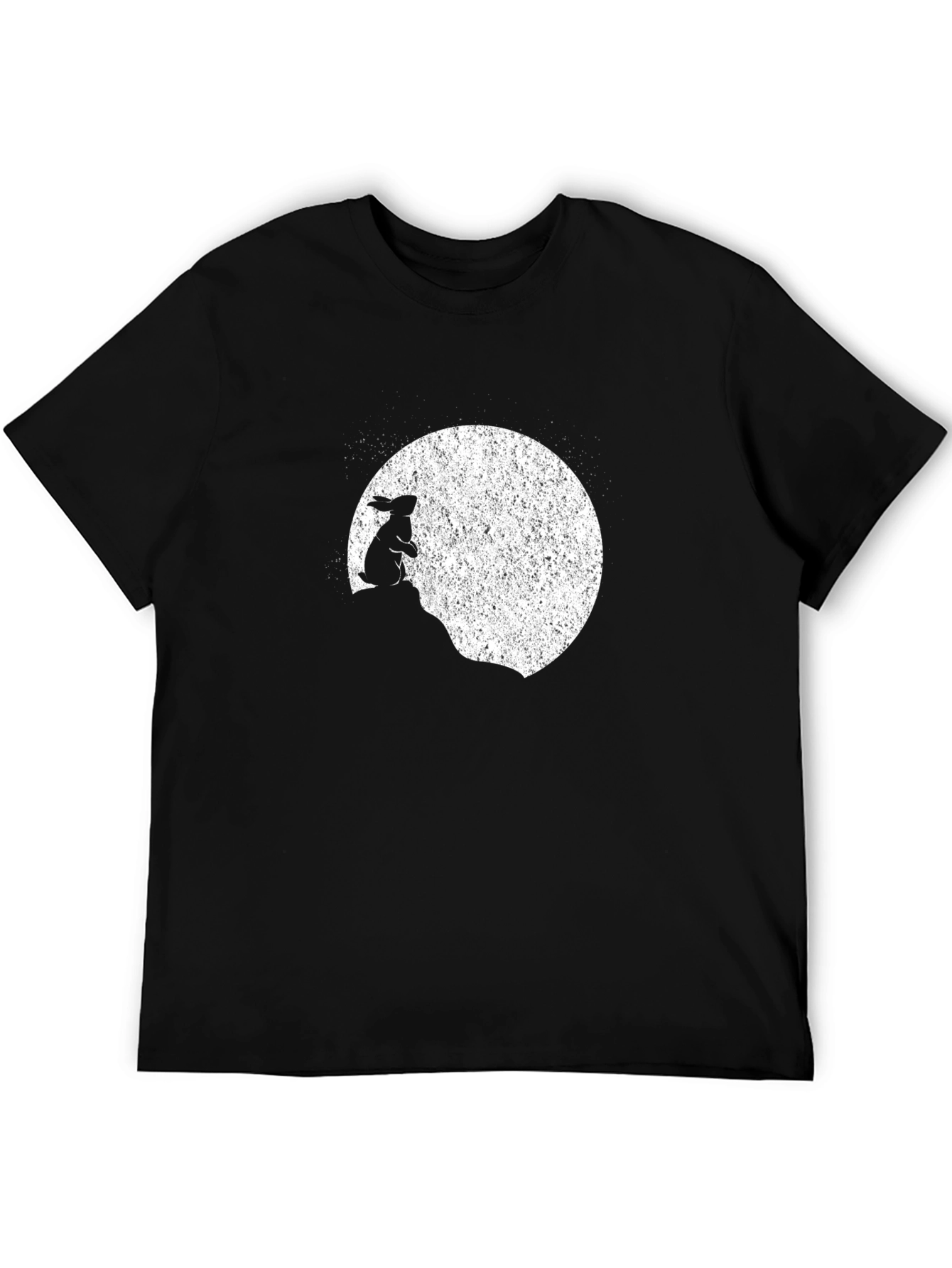 Rabbit Moon Mens Black Graphic T-Shirt