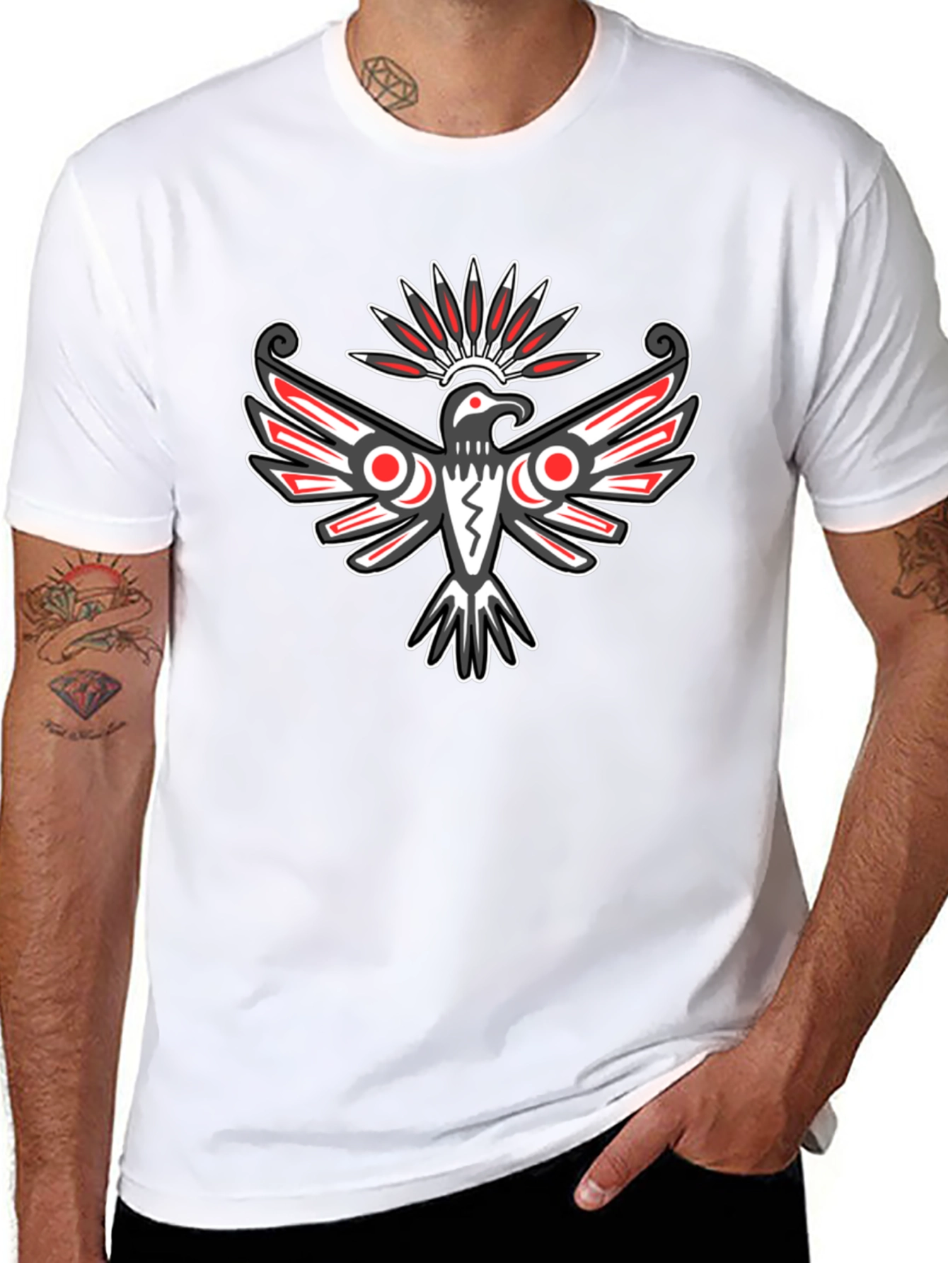 Tribal Eagle Graphic Tee - Bold Black T-Shirt