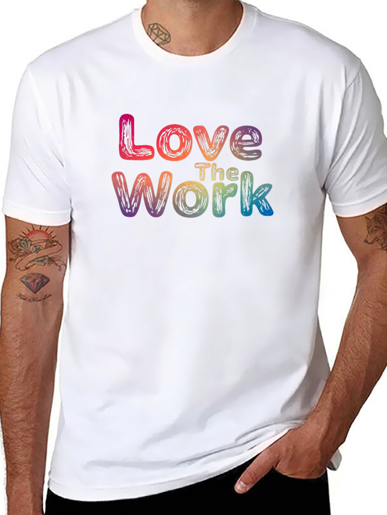 Love The Work Rainbow Graphic T-Shirt