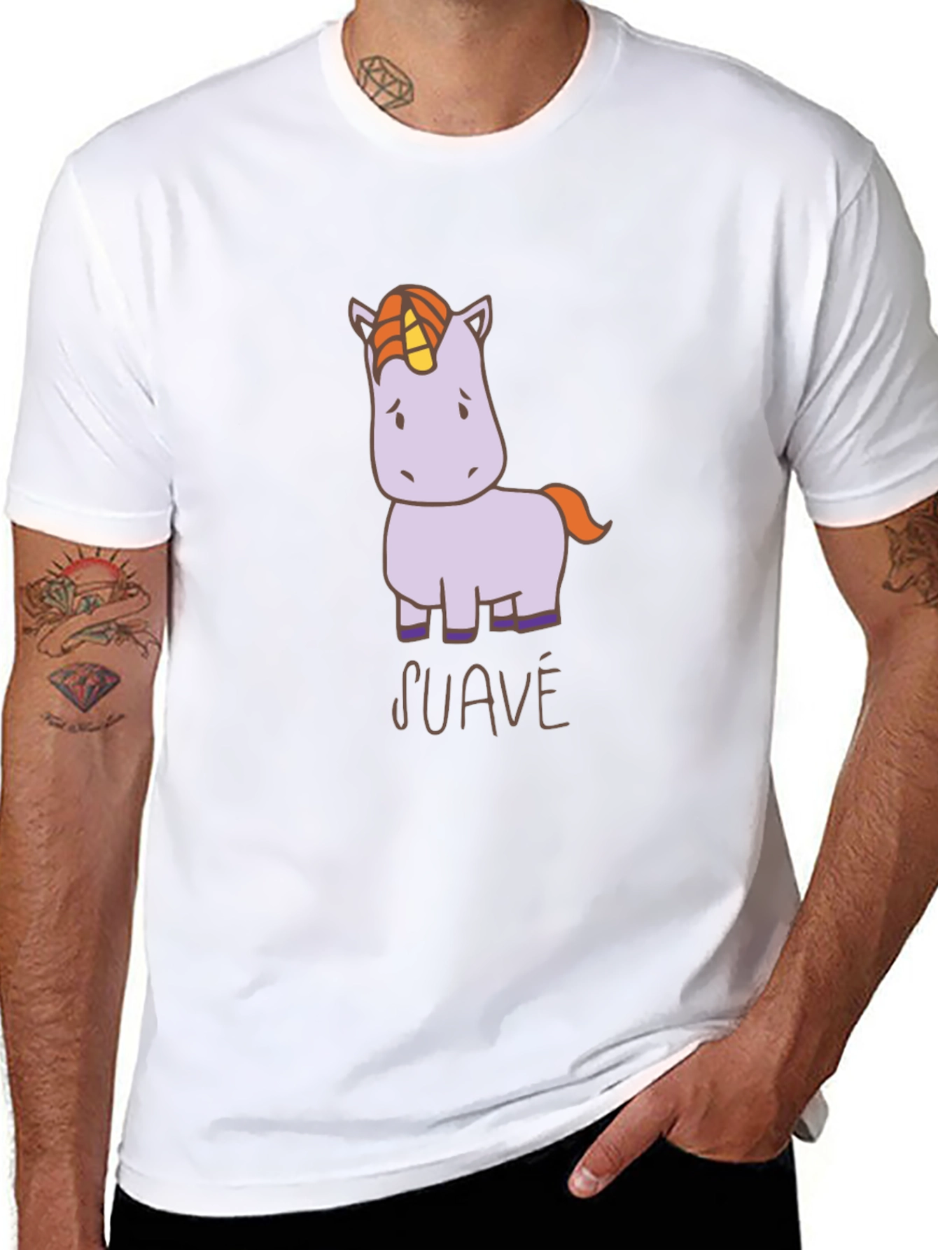 Suave Unicorn Graphic T-Shirt - Black