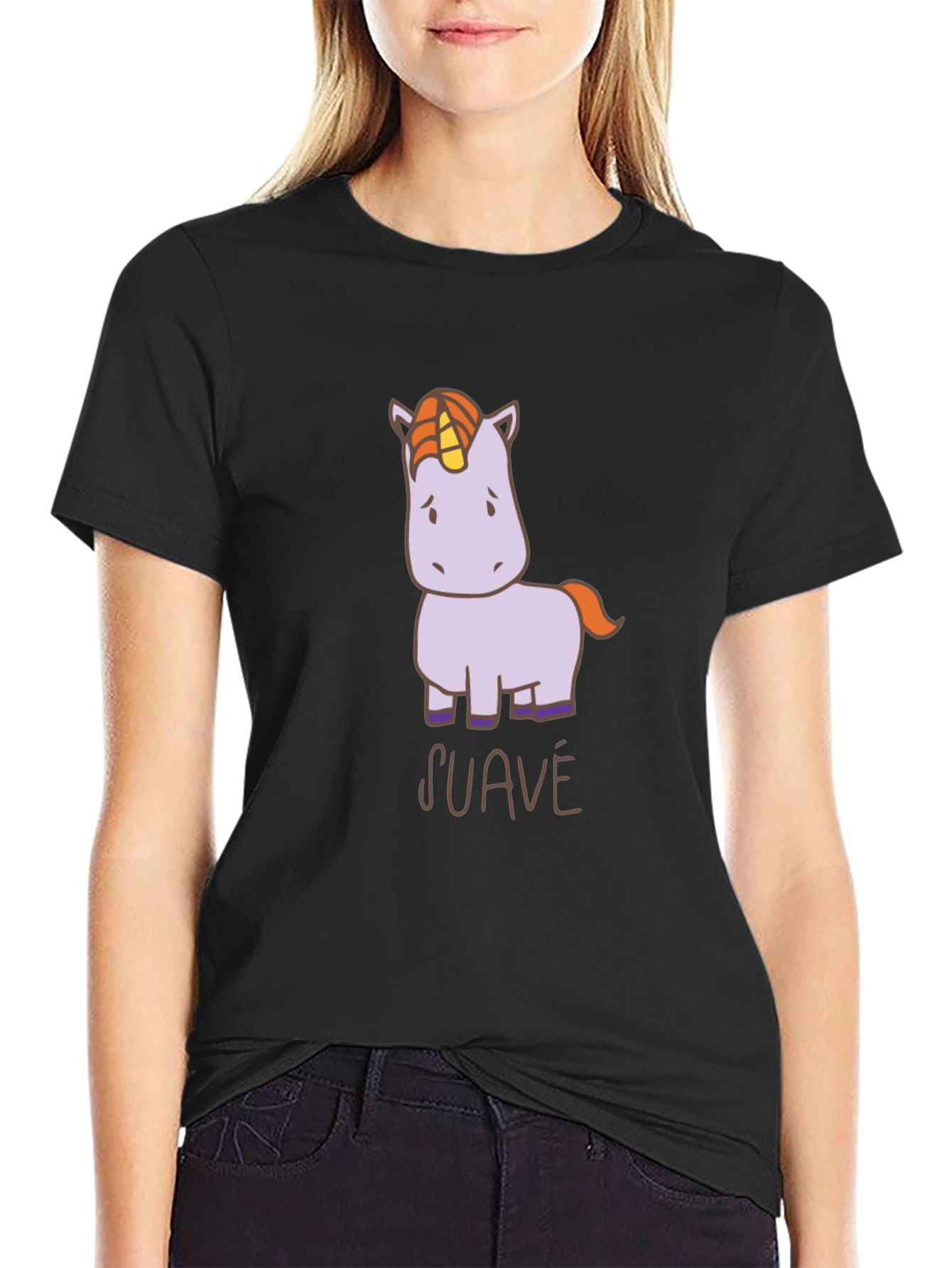 Suave Unicorn Graphic T-Shirt - Black